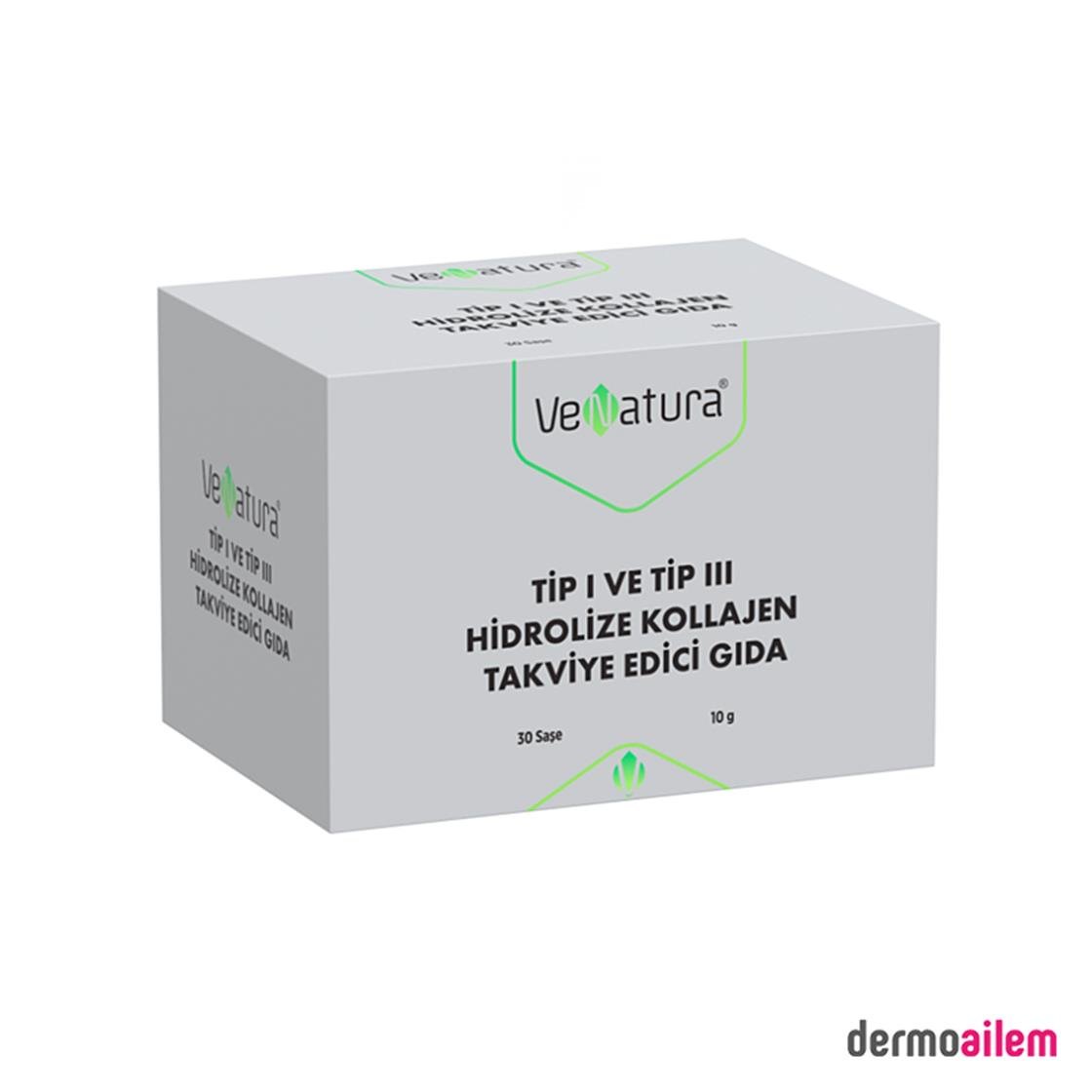 Takviye Edici GıdalarVeNaturaVeNatura Tip I ve Tip III Hidrolize Kollajen 30 Saşe