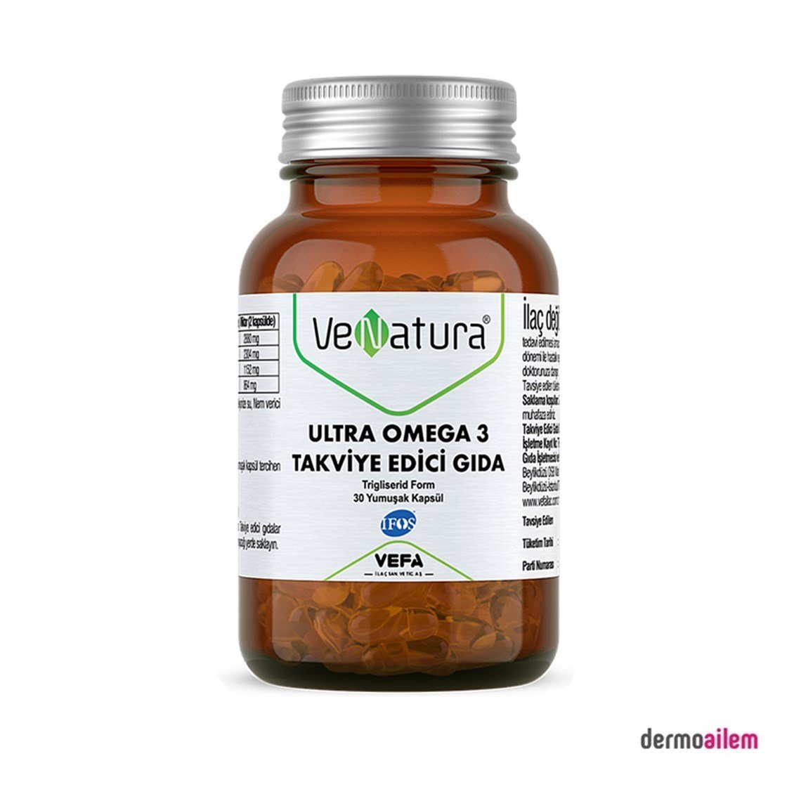 Takviye Edici GıdalarVeNaturaVeNatura Ultra Omega 3 Takviye Edici Gıda 30 Kapsül