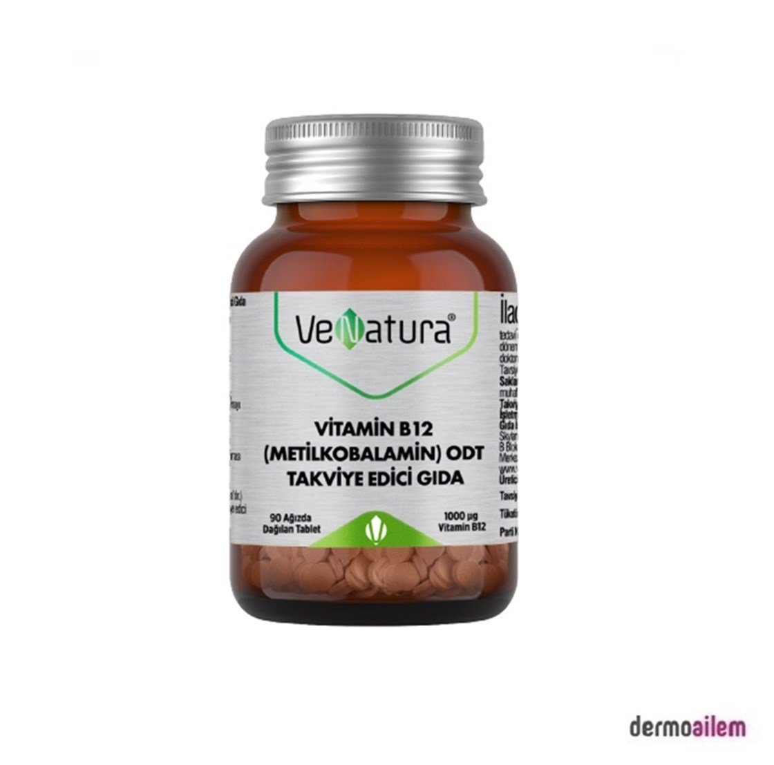 Takviye Edici GıdalarVeNaturaVenatura Vitamin B12 Metilkobalamin ODT 90 Tablet