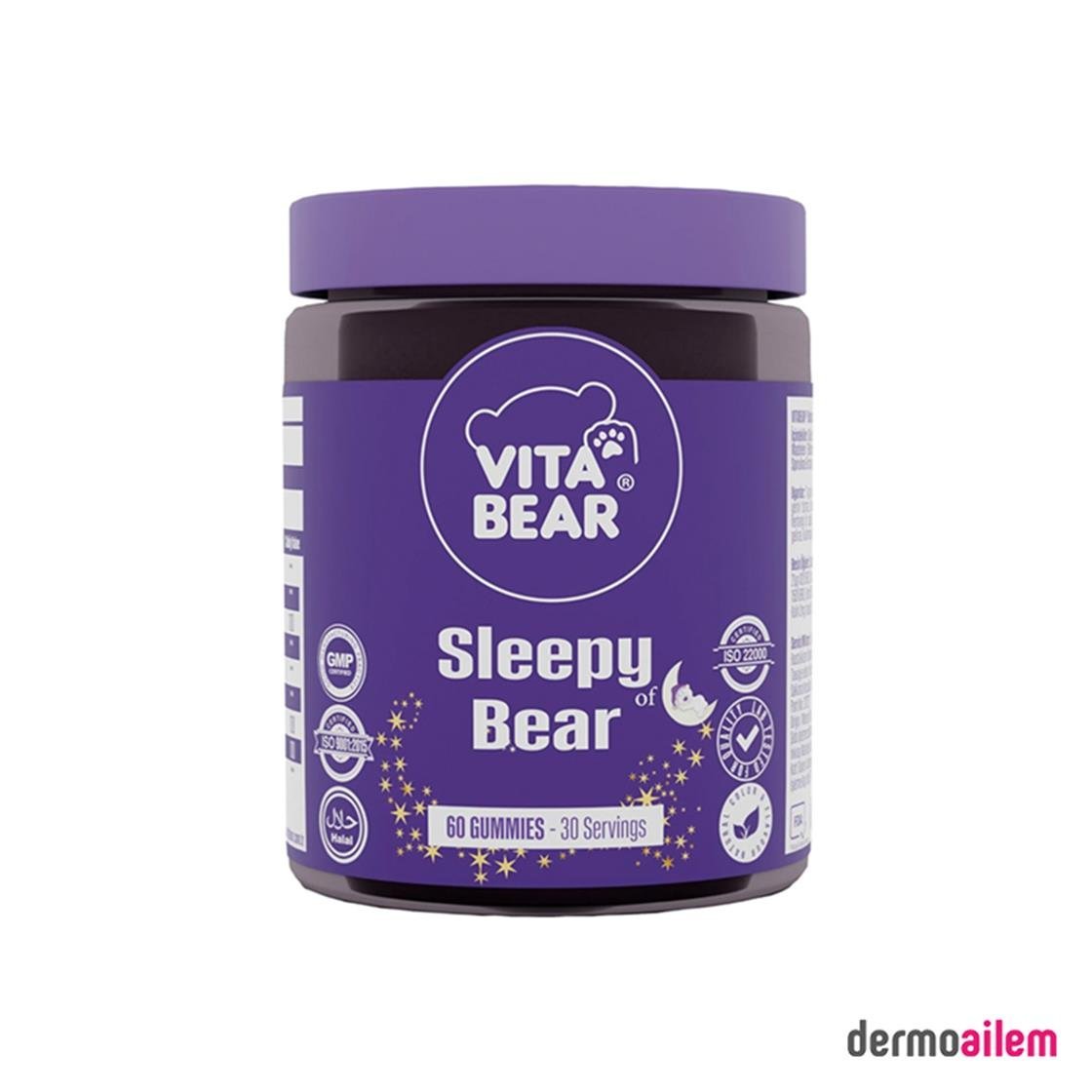 Takviye Edici GıdalarVita BearVita Bear Sleepy Bear Uyku Düzenleyici Vitamin 60 Adet