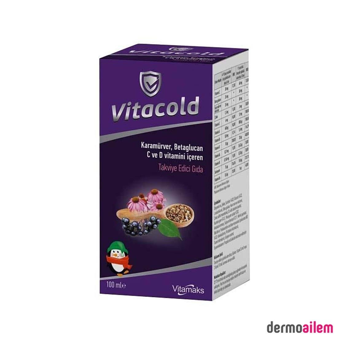 Takviye Edici GıdalarVitamaksVitacold Karamürver Şurup 100 ml