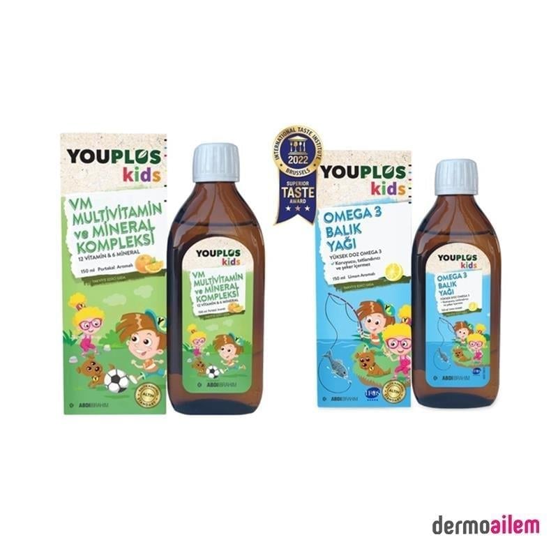 Omega 3 & Balık YağlarıYouplusYouplus Kids Omega 3 Balık Yağı 150 ml+ Kids VM 150 ml(SKT:09/2024)
