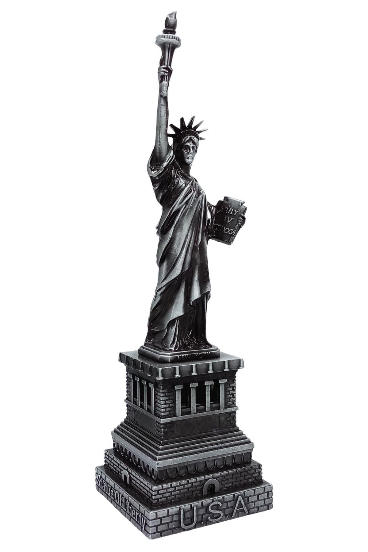 Amerika Birleşik DevletleriDünyadan HediyelerDNY-HDMTLGMS950Keskin Hediyelik Eşya Ve TekstilVintage Metal USA Özgürlük Heykeli Gümüş 32 cm