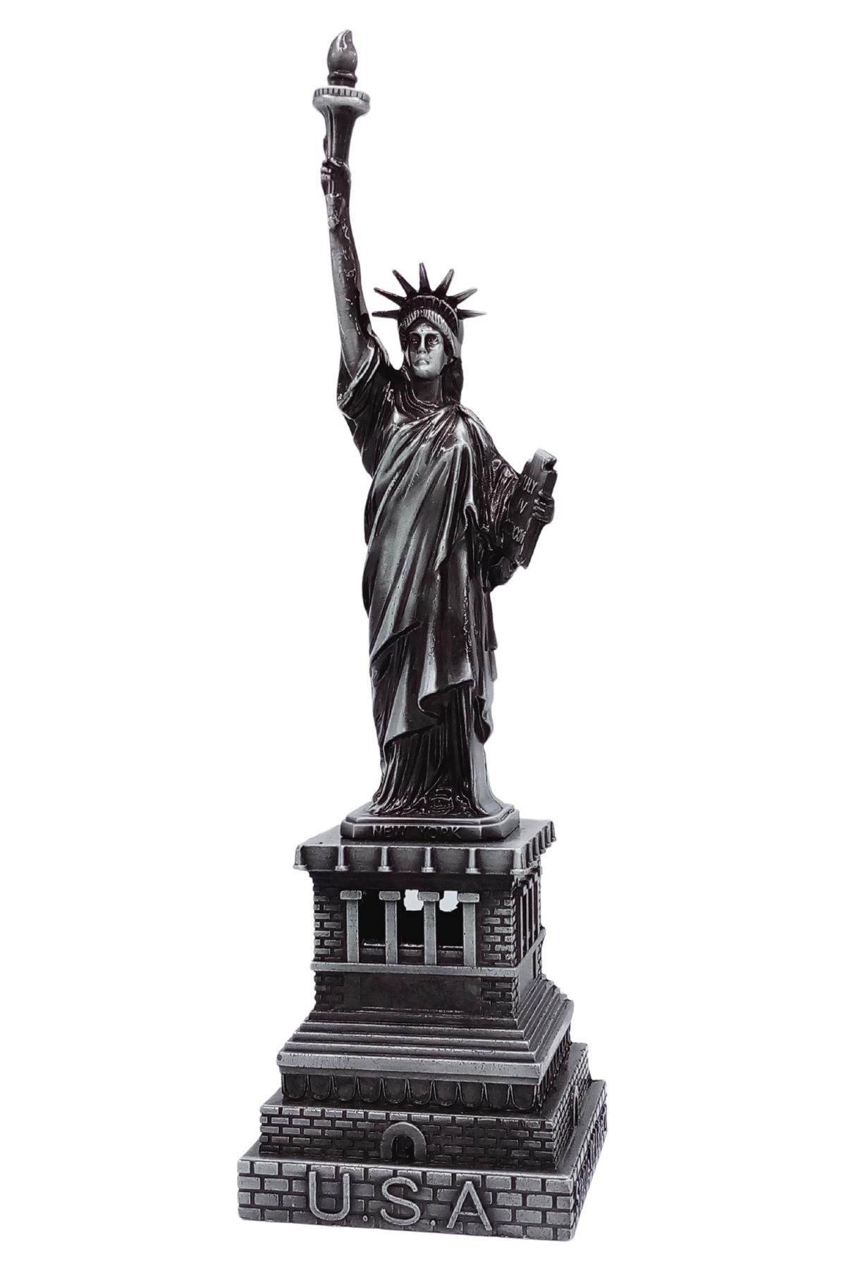 Amerika Birleşik DevletleriDünyadan HediyelerDNY-HDMTLGMS950Keskin Hediyelik Eşya Ve TekstilVintage Metal USA Özgürlük Heykeli Gümüş 32 cm