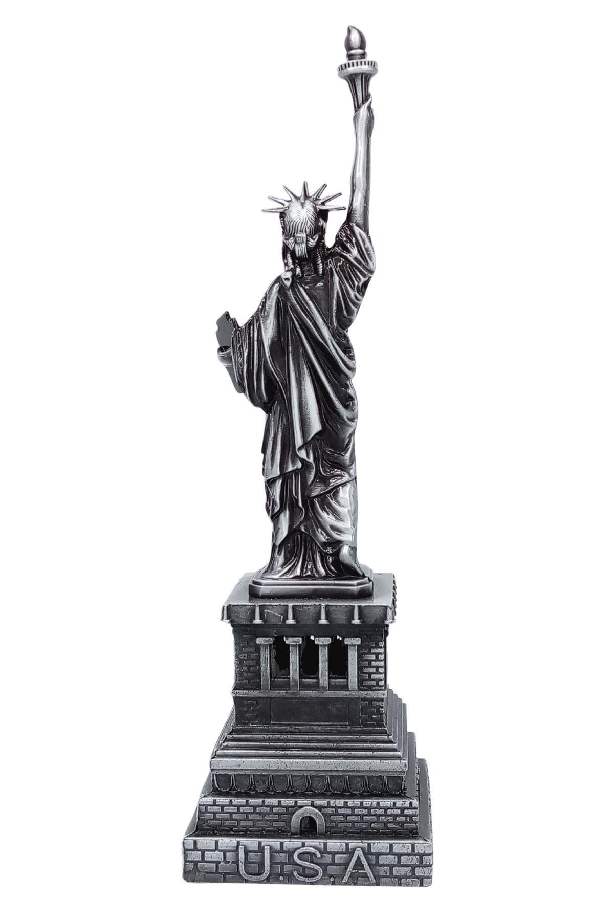 Amerika Birleşik DevletleriDünyadan HediyelerDNY-HDMTLGMS950Keskin Hediyelik Eşya Ve TekstilVintage Metal USA Özgürlük Heykeli Gümüş 32 cm