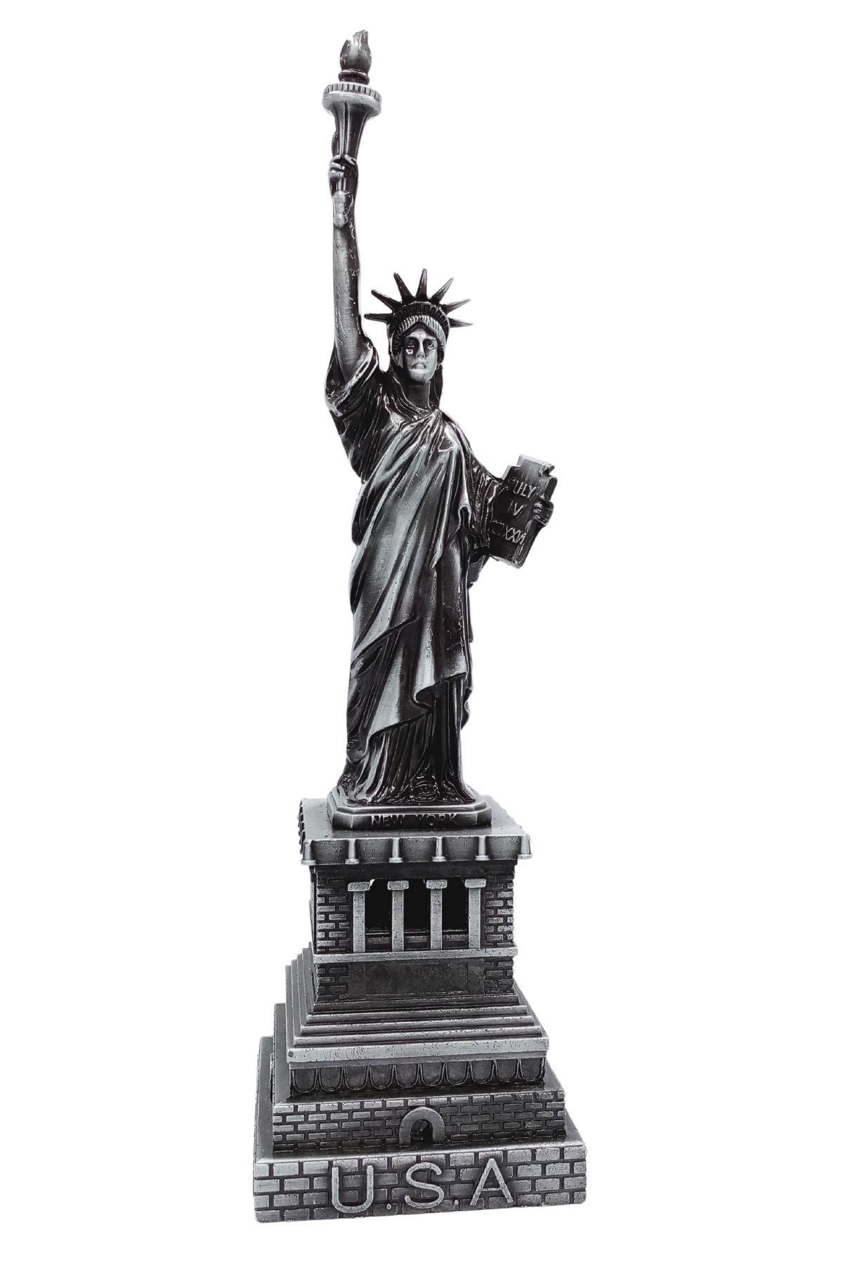 Amerika Birleşik DevletleriDünyadan HediyelerDNY-HDMTLGMS950Keskin Hediyelik Eşya Ve TekstilVintage Metal USA Özgürlük Heykeli Gümüş 32 cm