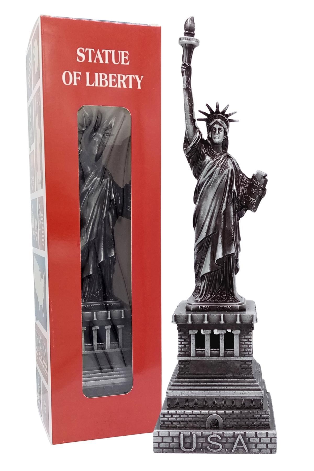 Amerika Birleşik DevletleriDünyadan HediyelerDNY-HDMTLGMS950Keskin Hediyelik Eşya Ve TekstilVintage Metal USA Özgürlük Heykeli Gümüş 32 cm