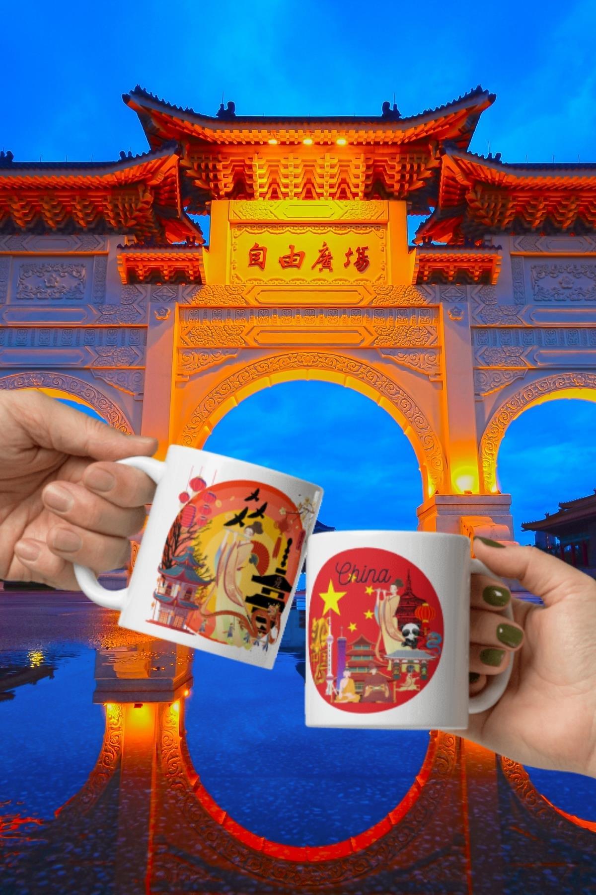 ÇinDünyadan HediyelerDNY-HDMUGB17Keskin Hediyelik Eşya Ve TekstilÇin Kupa Bardak 2 Adet Seyahat Hatıra Chinese Mug