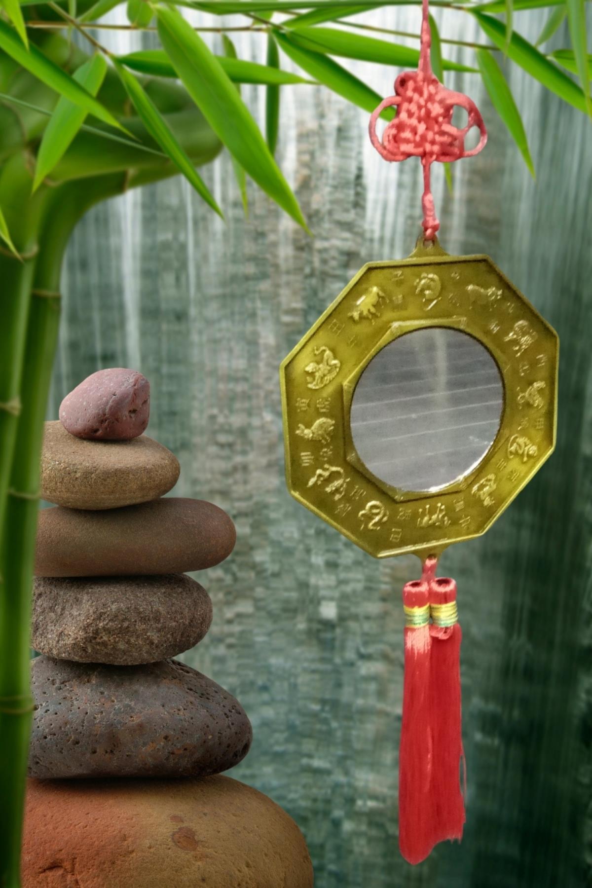 ÇinDünyadan HediyelerDNY-HDYFNGSH05Keskin Hediyelik Eşya Ve TekstilFeng Shui Şans ve Bereket Beşli Set Bagua Ayna Para Dragon ve Maneki Neko