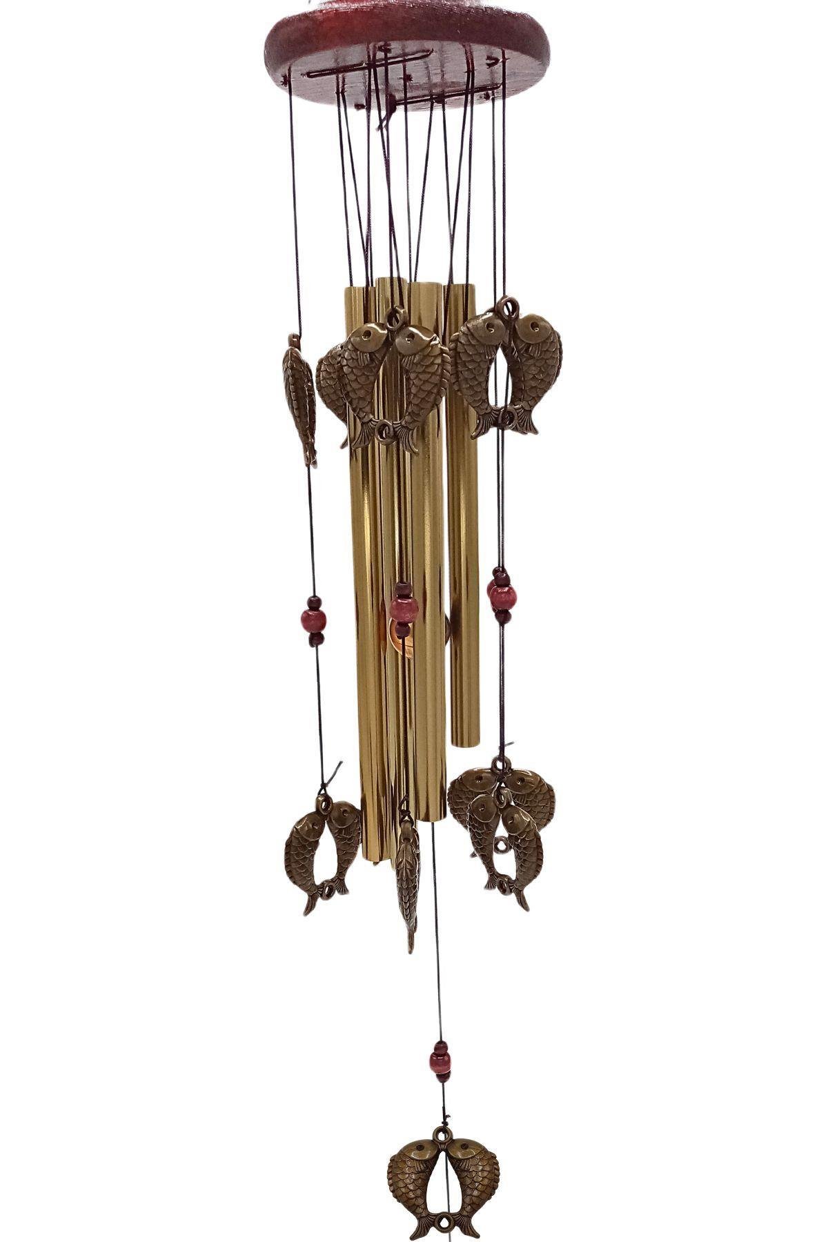 ÇinDünyadan HediyelerMT-561AKeskin Hediyelik Eşya Ve TekstilFeng Shui Metal Rüzgar Çanı Koi Balığı İki Katlı