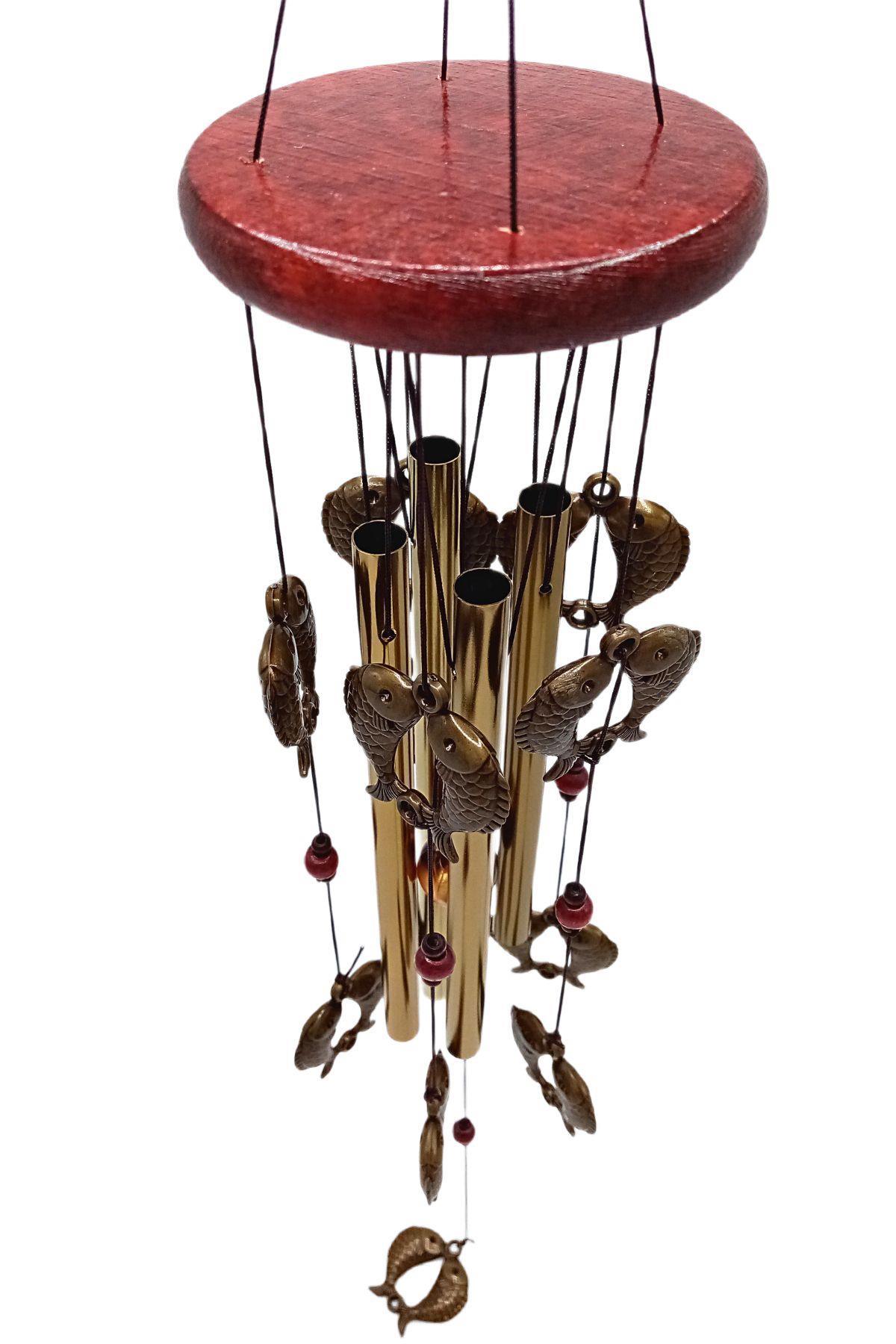 ÇinDünyadan HediyelerMT-561AKeskin Hediyelik Eşya Ve TekstilFeng Shui Metal Rüzgar Çanı Koi Balığı İki Katlı
