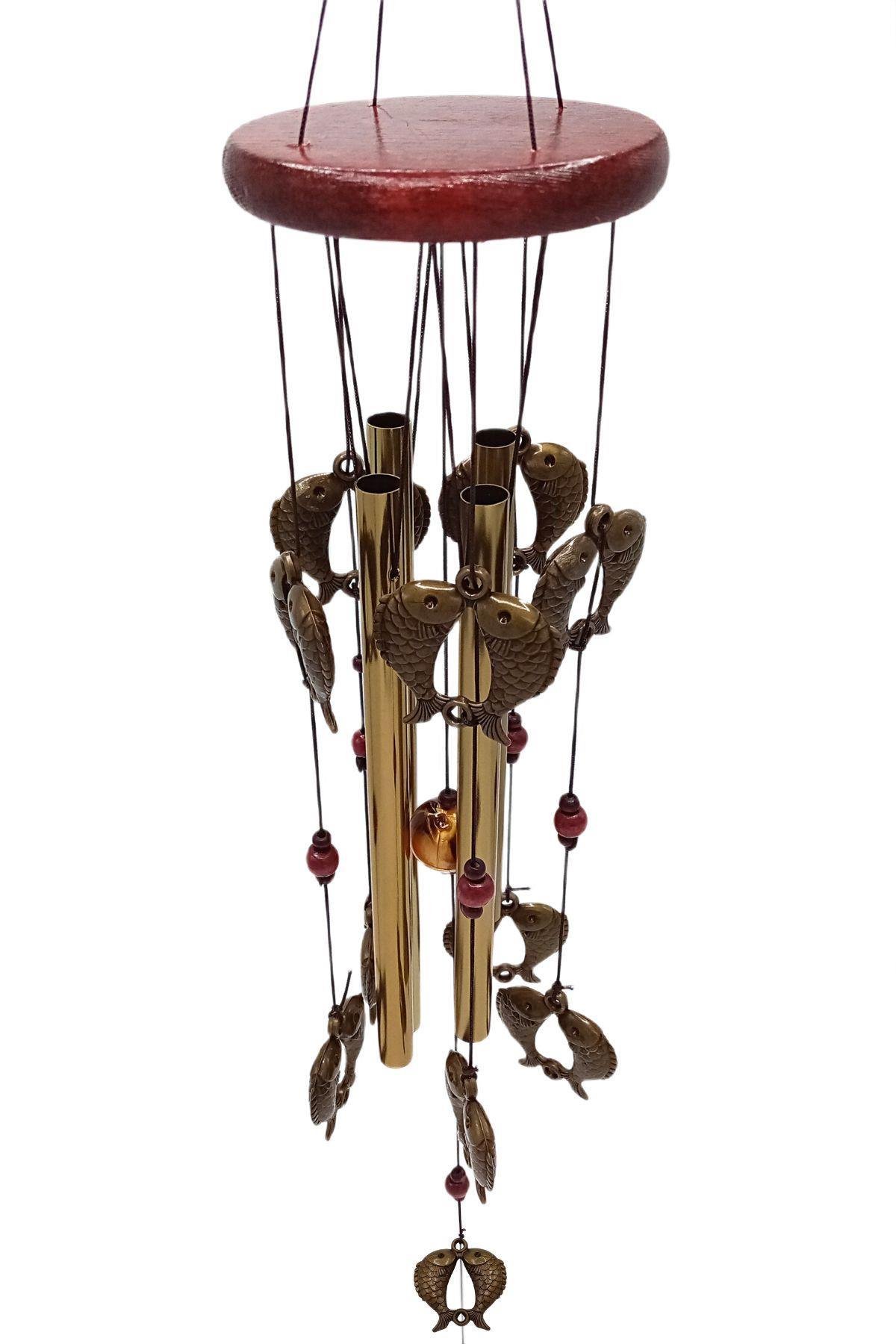 ÇinDünyadan HediyelerMT-561AKeskin Hediyelik Eşya Ve TekstilFeng Shui Metal Rüzgar Çanı Koi Balığı İki Katlı