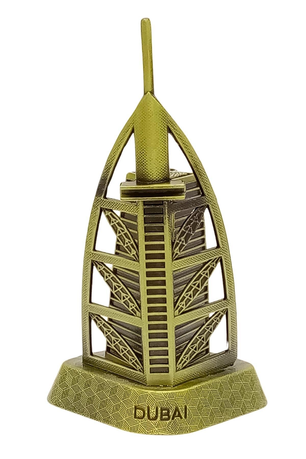 DubaiDünyadan HediyelerDNY-HDMTL650Keskin Hediyelik Eşya Ve TekstilVintage Metal Dubai Burj Al Arab Hotel Bronz 13 cm