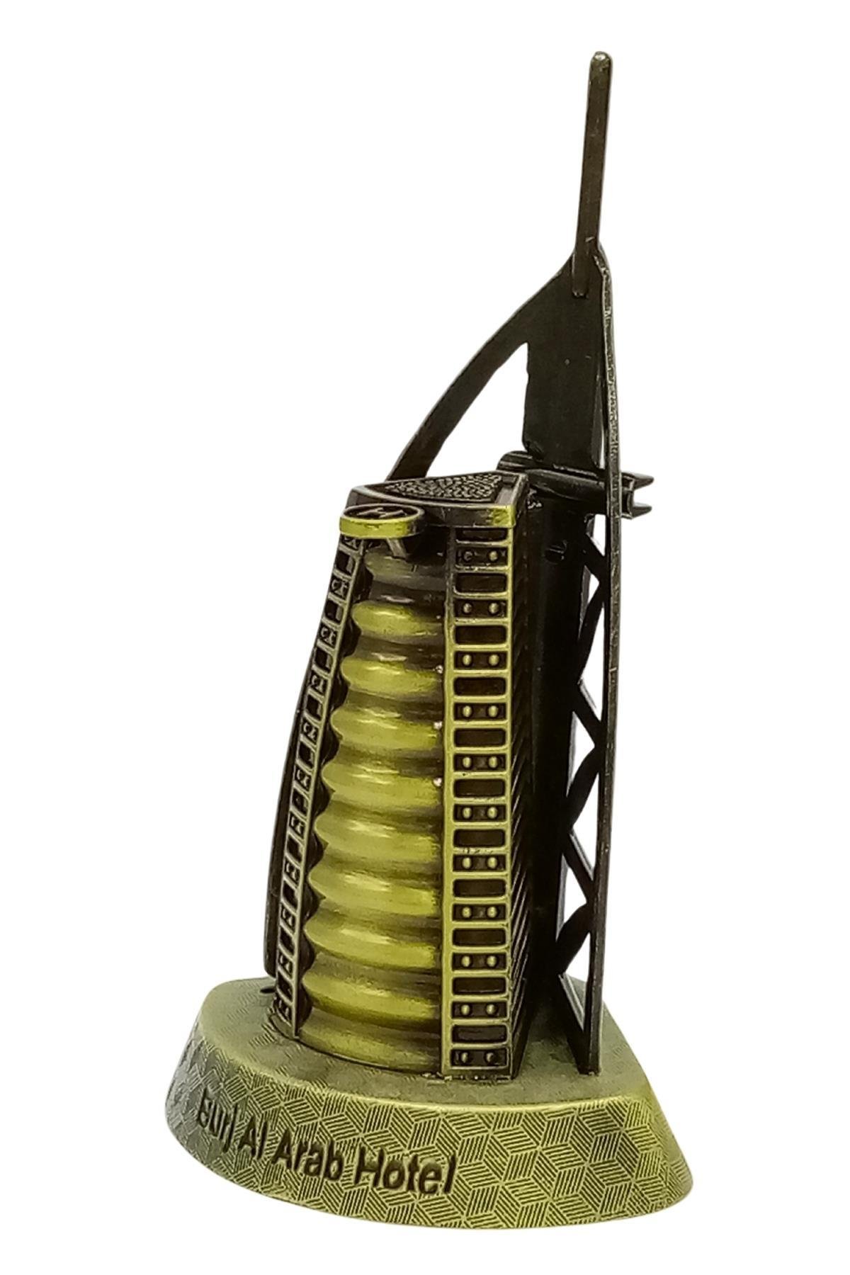 DubaiDünyadan HediyelerDNY-HDMTL650Keskin Hediyelik Eşya Ve TekstilVintage Metal Dubai Burj Al Arab Hotel Bronz 13 cm