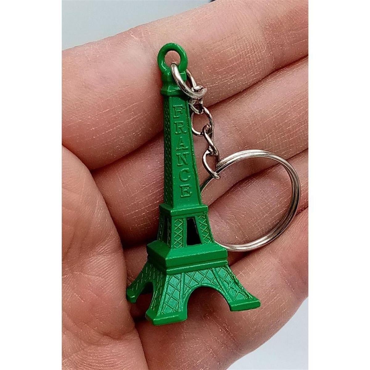 FransaDünyadan HediyelerDNY-HD100437Keskin Hediyelik Eşya Ve TekstilParis Eyfel Kulesi 3D Metal Anahtarlık Yeşil