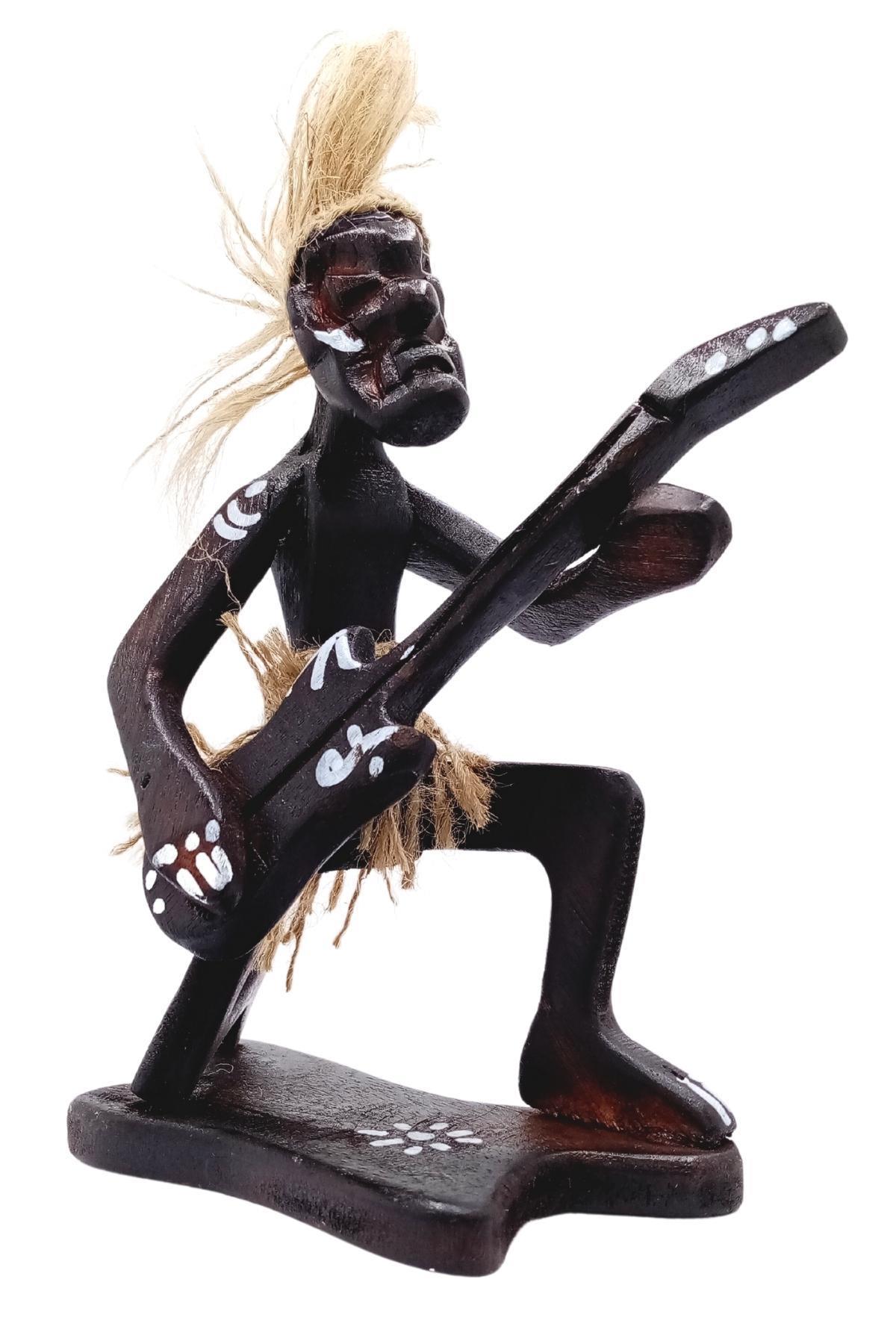 Güney Afrika CumhuriyetiDünyadan HediyelerDNY-HD100586Keskin Hediyelik Eşya Ve TekstilAhşap Primitif Aborjin Gitarcı El Yapımı