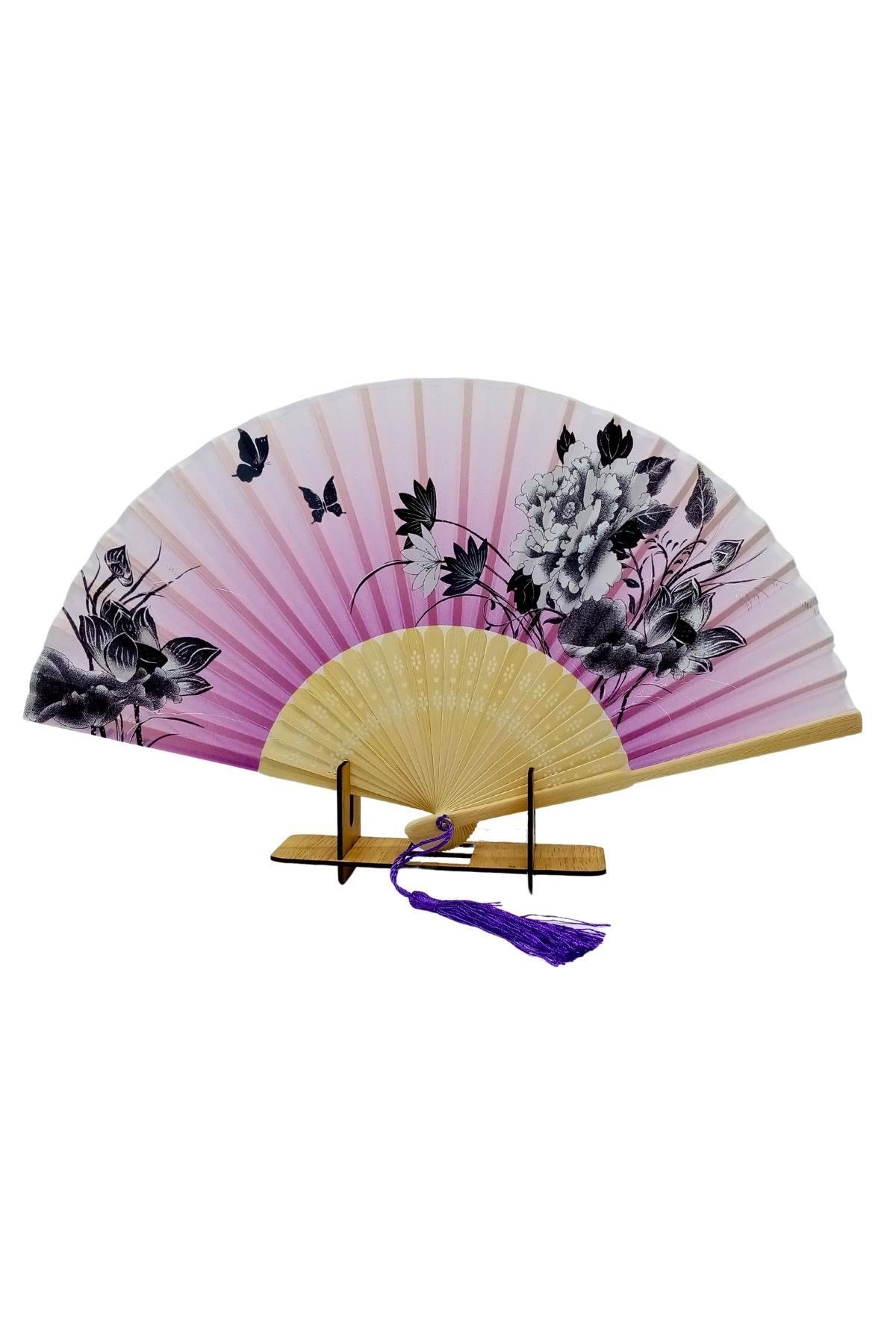 JaponyaDünyadan HediyelerDNY-HD100688Keskin Hediyelik Eşya Ve TekstilJapon Bambu Kumaş Yelpaze Çanta Boy Stant Hediyeli No.6