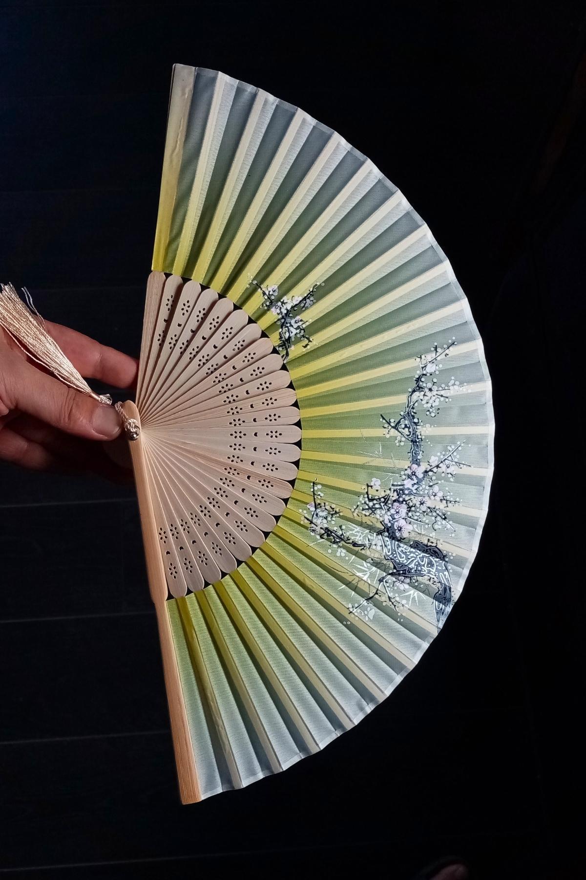 JaponyaDünyadan HediyelerDNY-HD100696Keskin Hediyelik Eşya Ve TekstilJapon Bambu Kumaş Yelpaze Çanta Boy Stant Hediyeli No.14