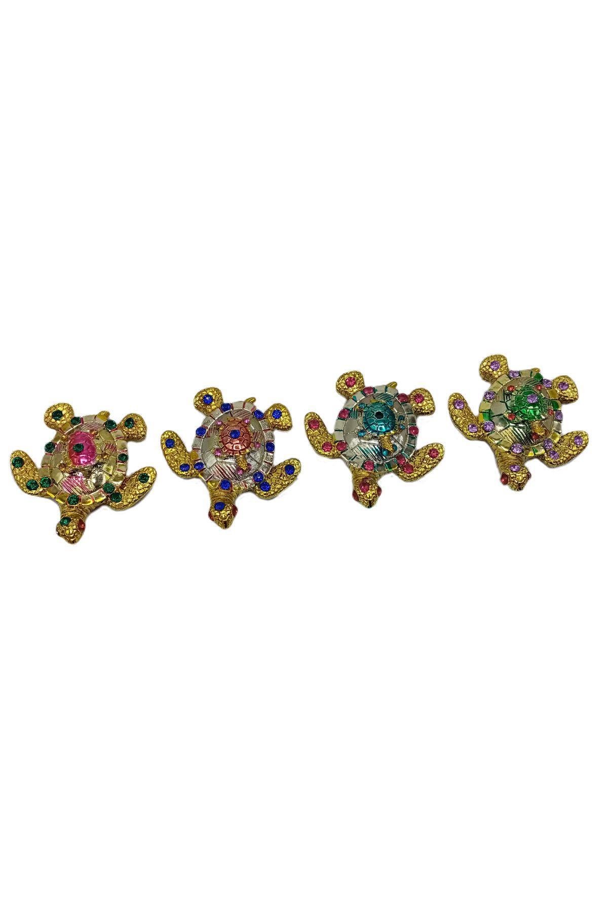 MadagaskarDünyadan HediyelerDNY-HD100394Keskin Hediyelik Eşya Ve TekstilKaplumbağa Magnet Dört Renk Kristal Taşlı Dörtlü Set