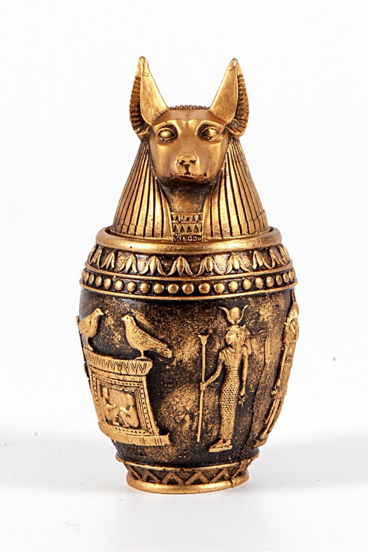 MısırDünyadan HediyelerKSK51A-1351Keskin Hediyelik Eşya Ve TekstilPolyester Antik Mısır Tanrısı Anubis Biblo Kapaklı Kutu