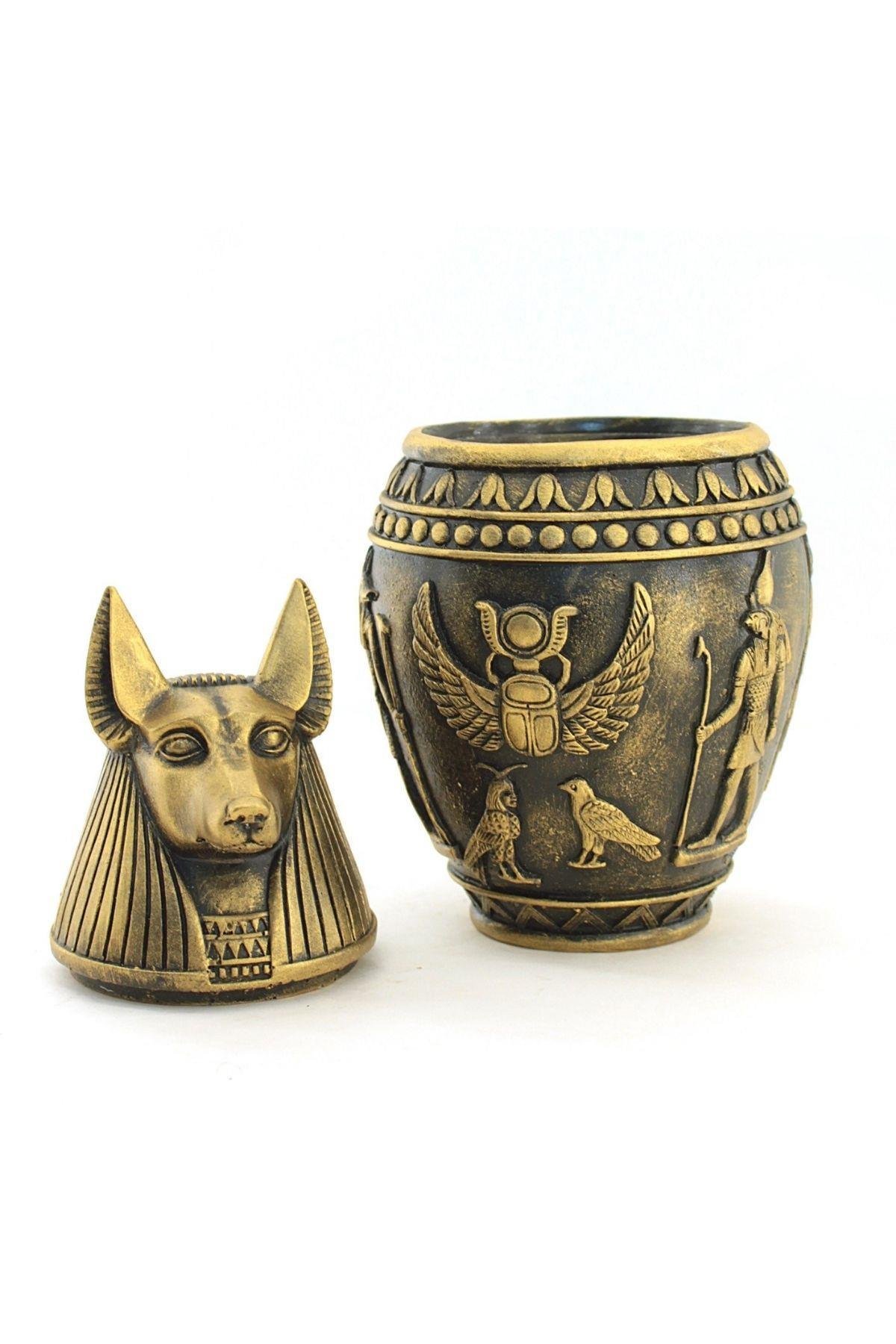 MısırDünyadan HediyelerKSK51A-1351Keskin Hediyelik Eşya Ve TekstilPolyester Antik Mısır Tanrısı Anubis Biblo Kapaklı Kutu