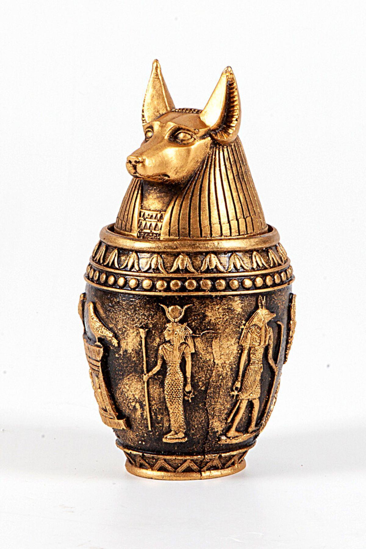 MısırDünyadan HediyelerKSK51A-1351Keskin Hediyelik Eşya Ve TekstilPolyester Antik Mısır Tanrısı Anubis Biblo Kapaklı Kutu