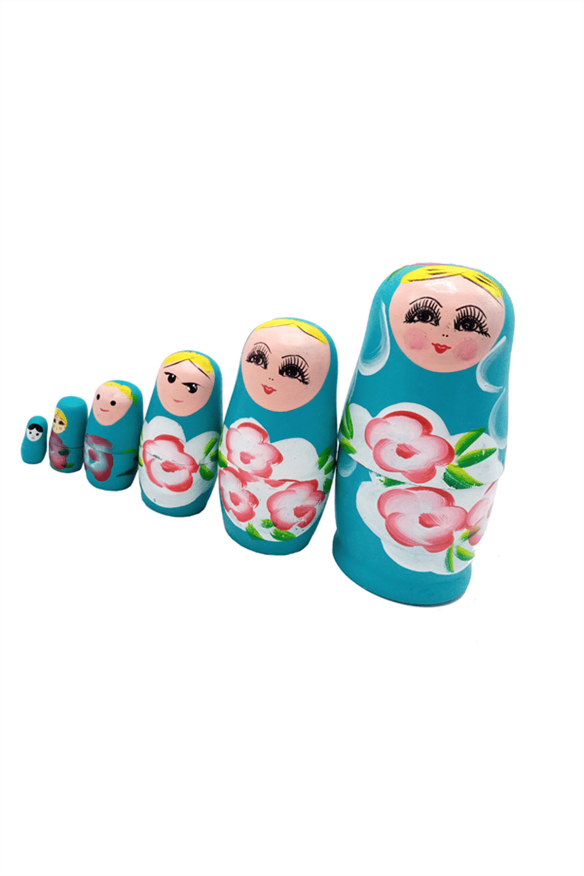 RusyaDünyadan HediyelerAHŞPMTRŞK-04Keskin Hediyelik Eşya Ve TekstilAhşap Matruşka Bebek 6 lı Set Mavi
