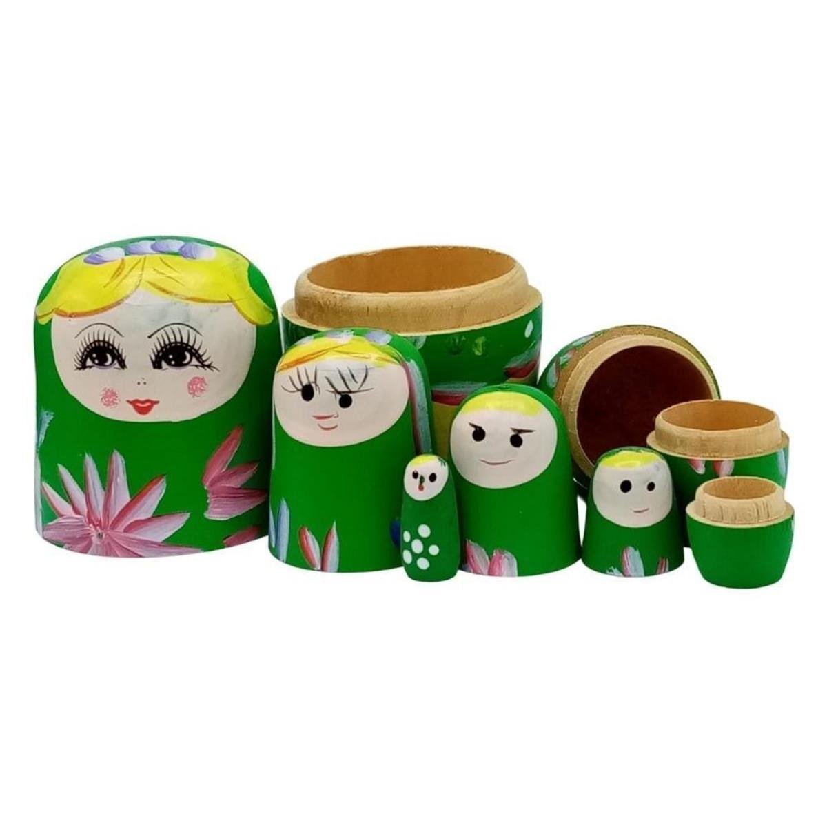 RusyaDünyadan HediyelerDNY-HD100538Keskin Hediyelik Eşya Ve TekstilAhşap Matruşka Bebek Beşli Set Yeşil Sarı