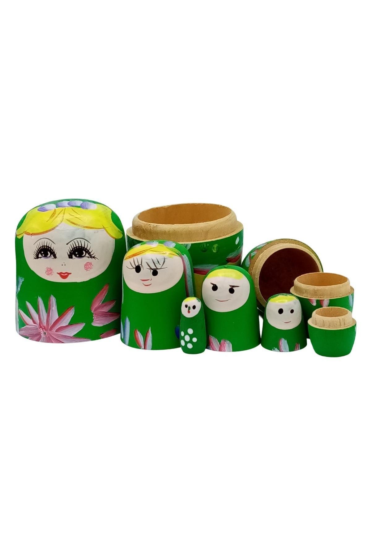 RusyaDünyadan HediyelerDNY-HD100538Keskin Hediyelik Eşya Ve TekstilAhşap Matruşka Bebek Beşli Set Yeşil Sarı