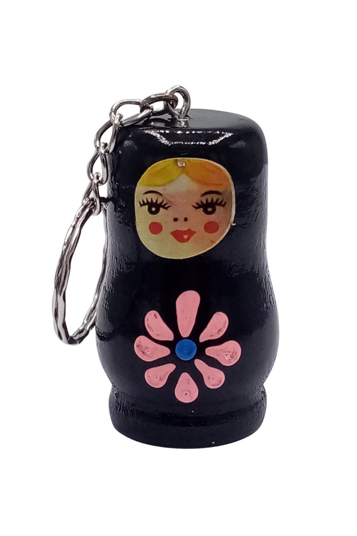 RusyaDünyadan HediyelerDNY-HDYOZGSY5Keskin Hediyelik Eşya Ve TekstilAhşap Matruşka Bebek Anahtarlık Siyah 5cm Büyük Boy