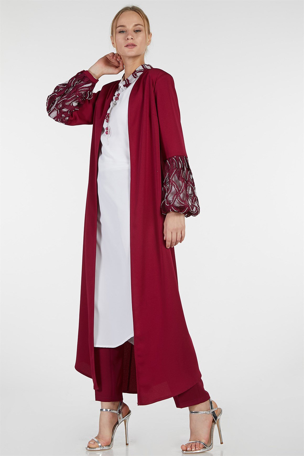 Plum - Triple Stony Jacket Inside Shirt Evening Gown
