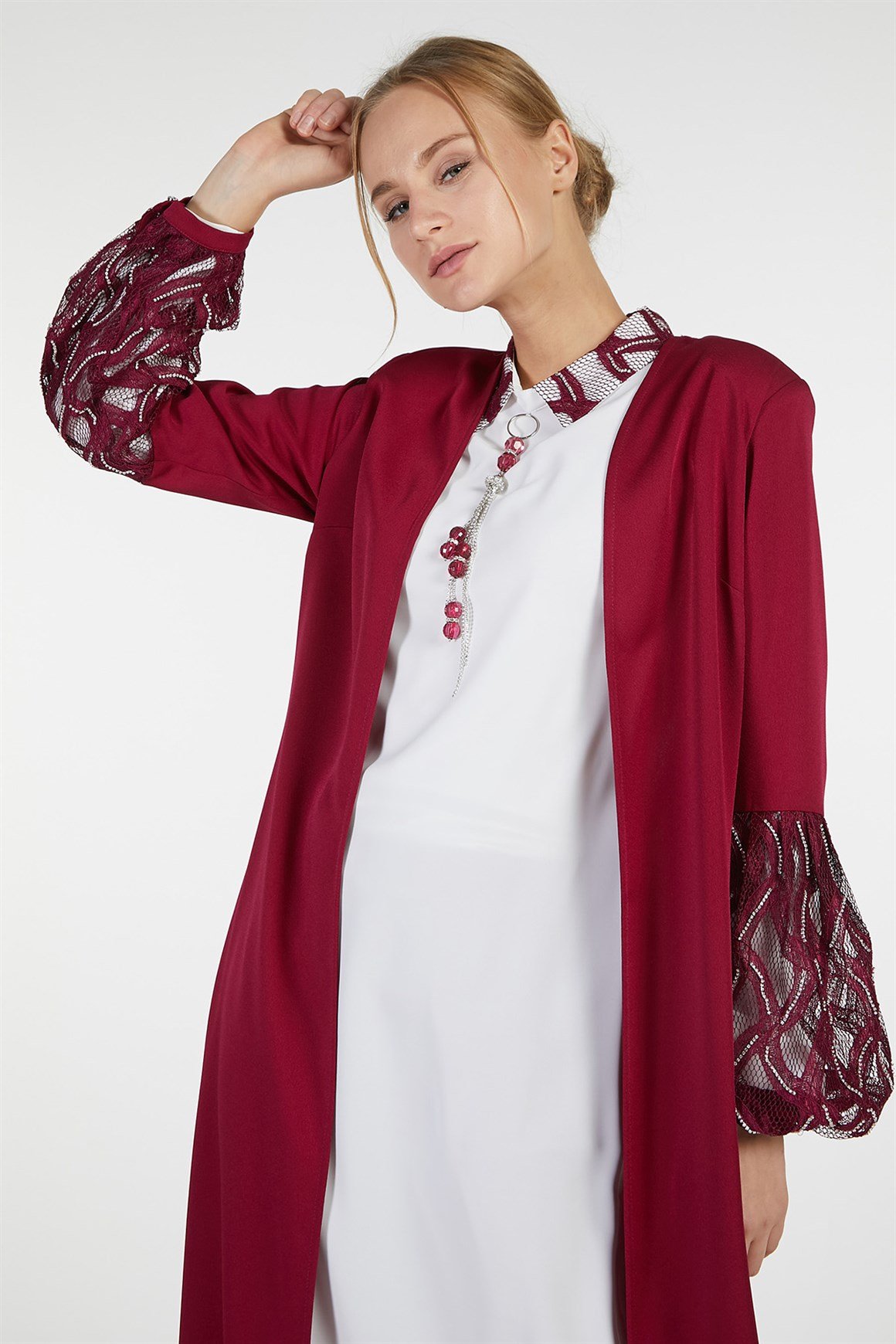 Plum - Triple Stony Jacket Inside Shirt Evening Gown