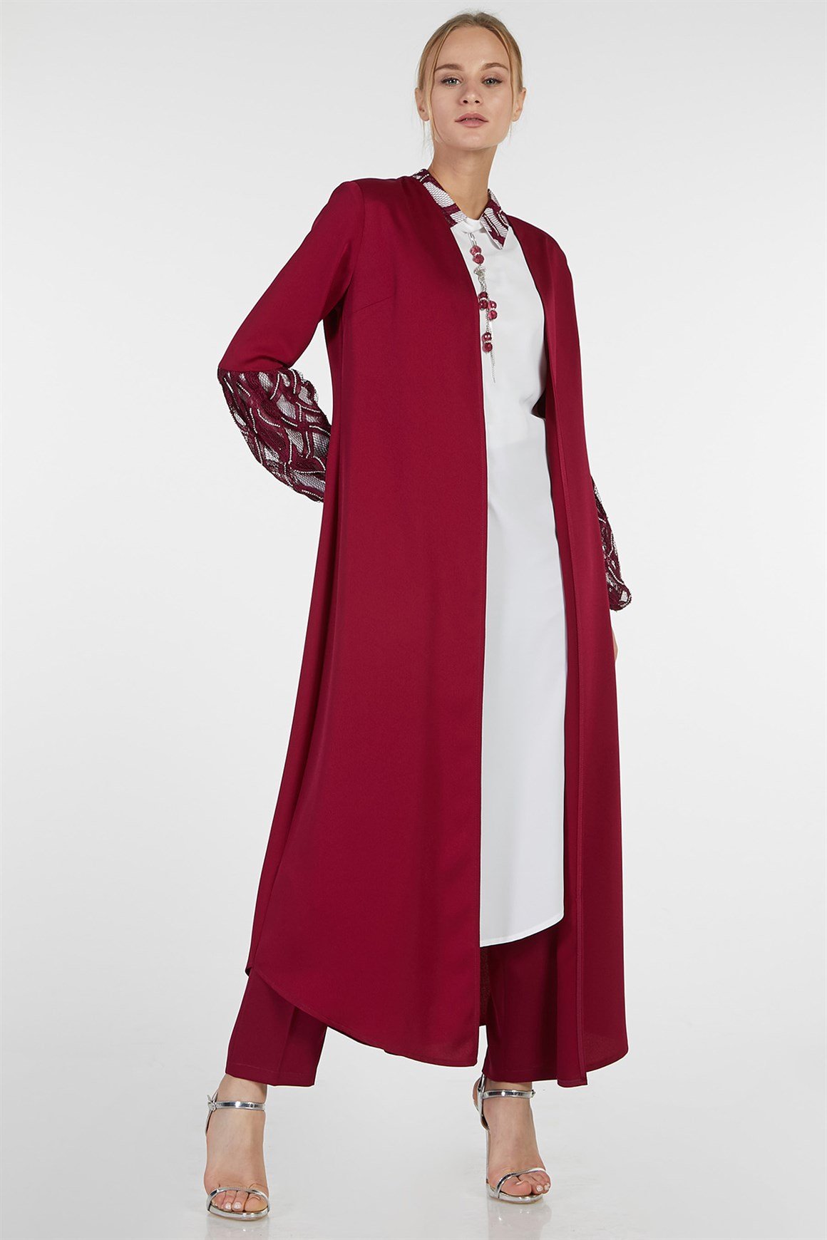 Plum - Triple Stony Jacket Inside Shirt Evening Gown