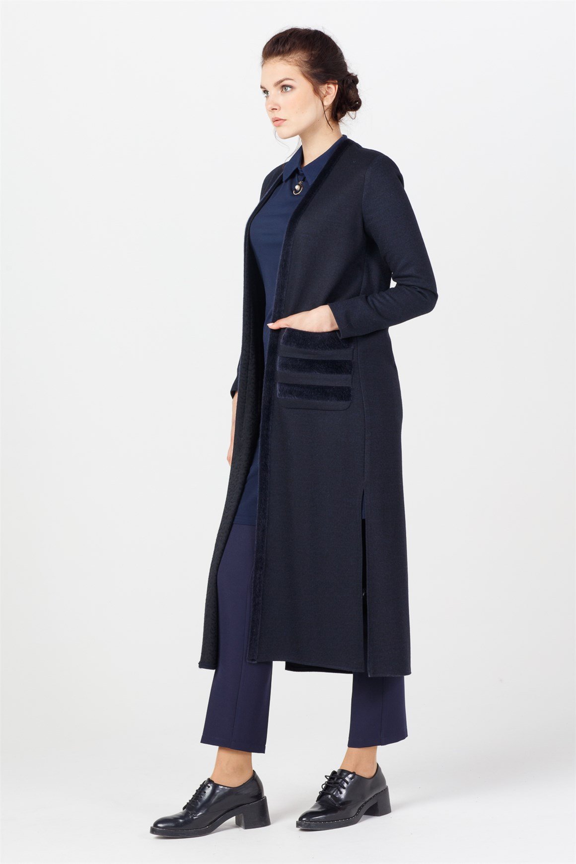 Navy Blue - Plush Pocket Combined Suit