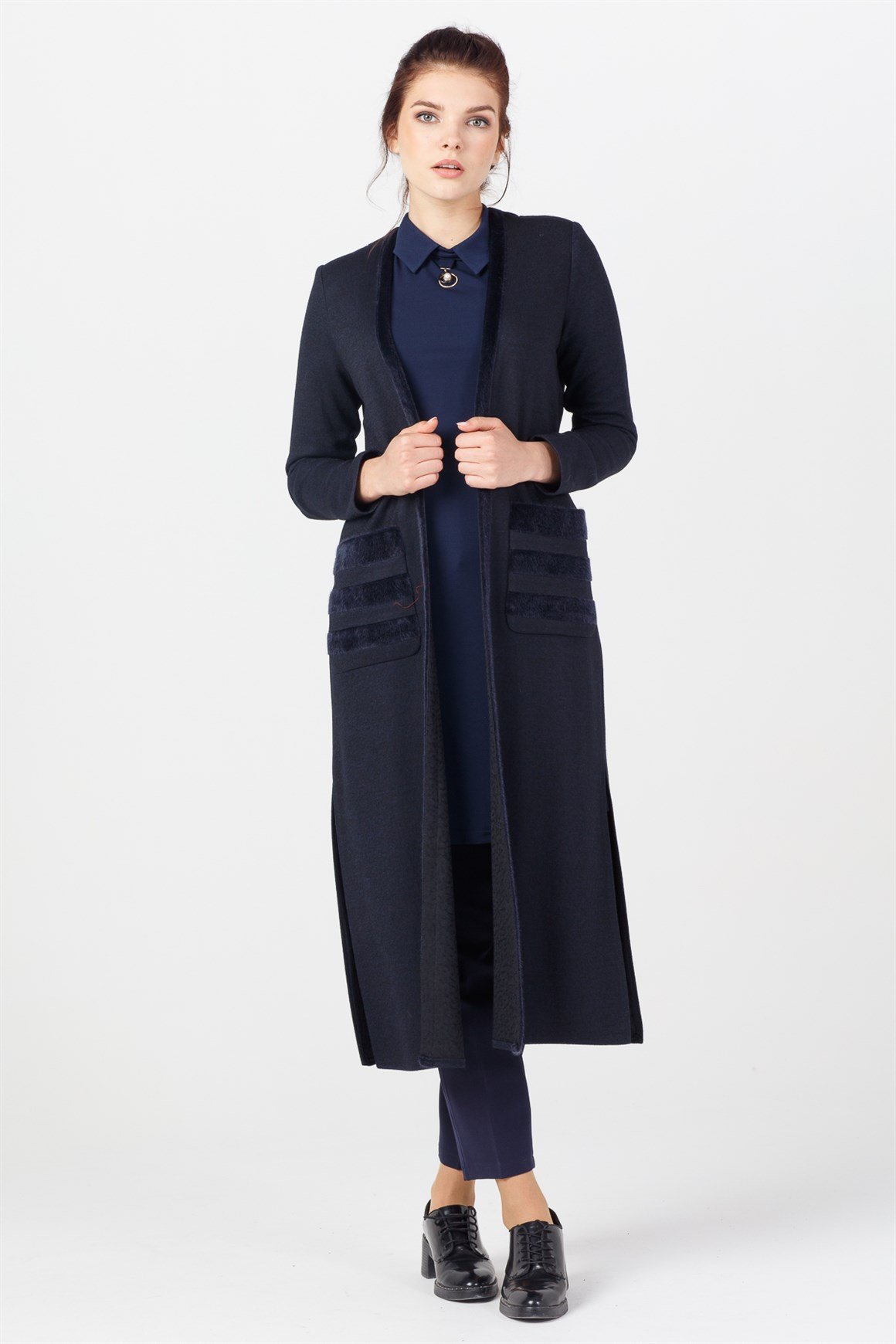 Navy Blue - Plush Pocket Combined Suit