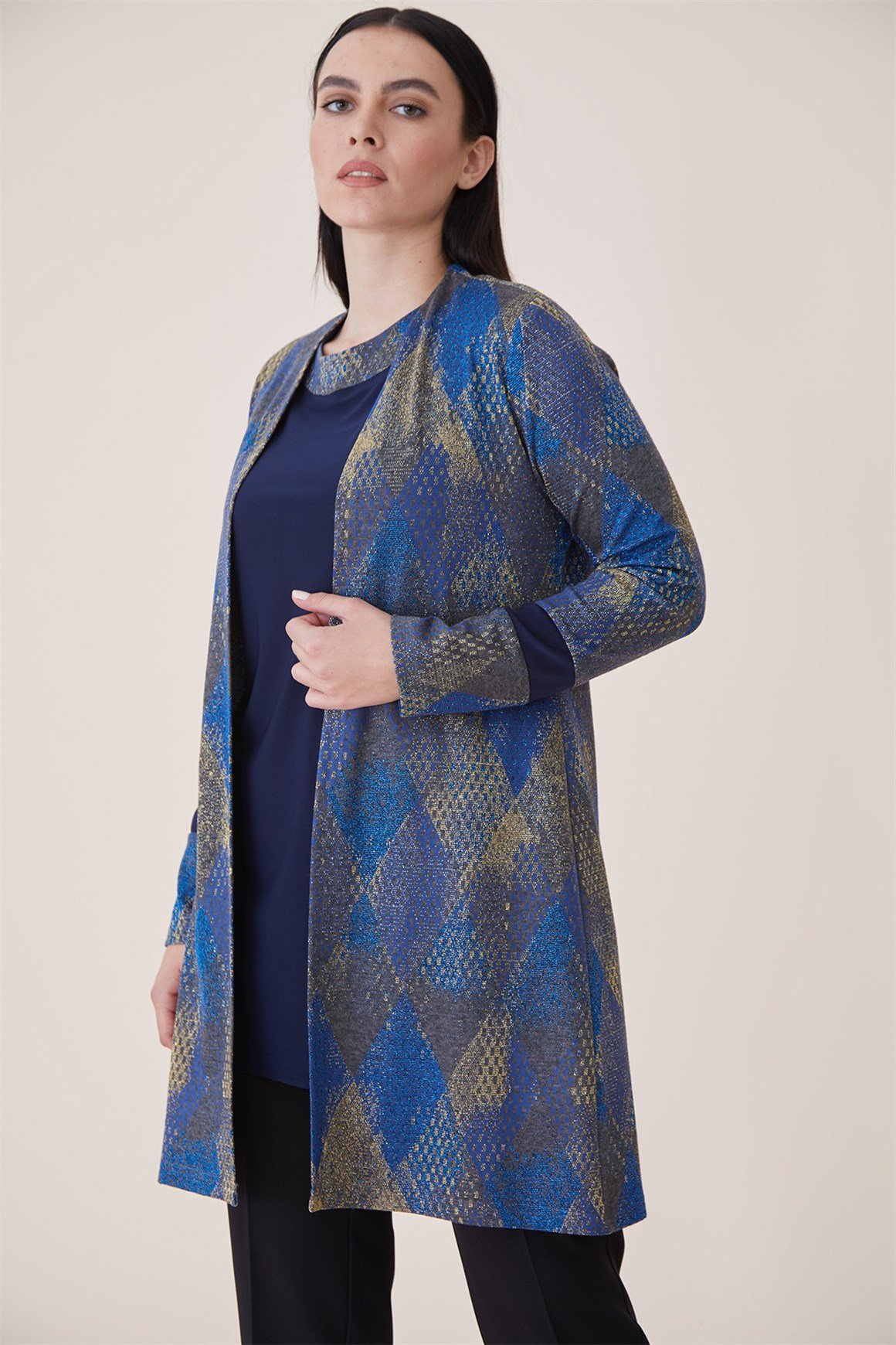 Sax - Silvery Patterned Blouse Suit