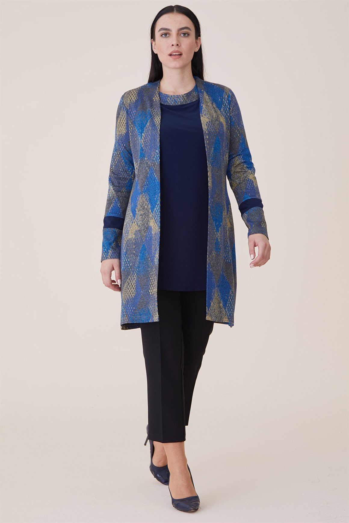 Sax - Silvery Patterned Blouse Suit