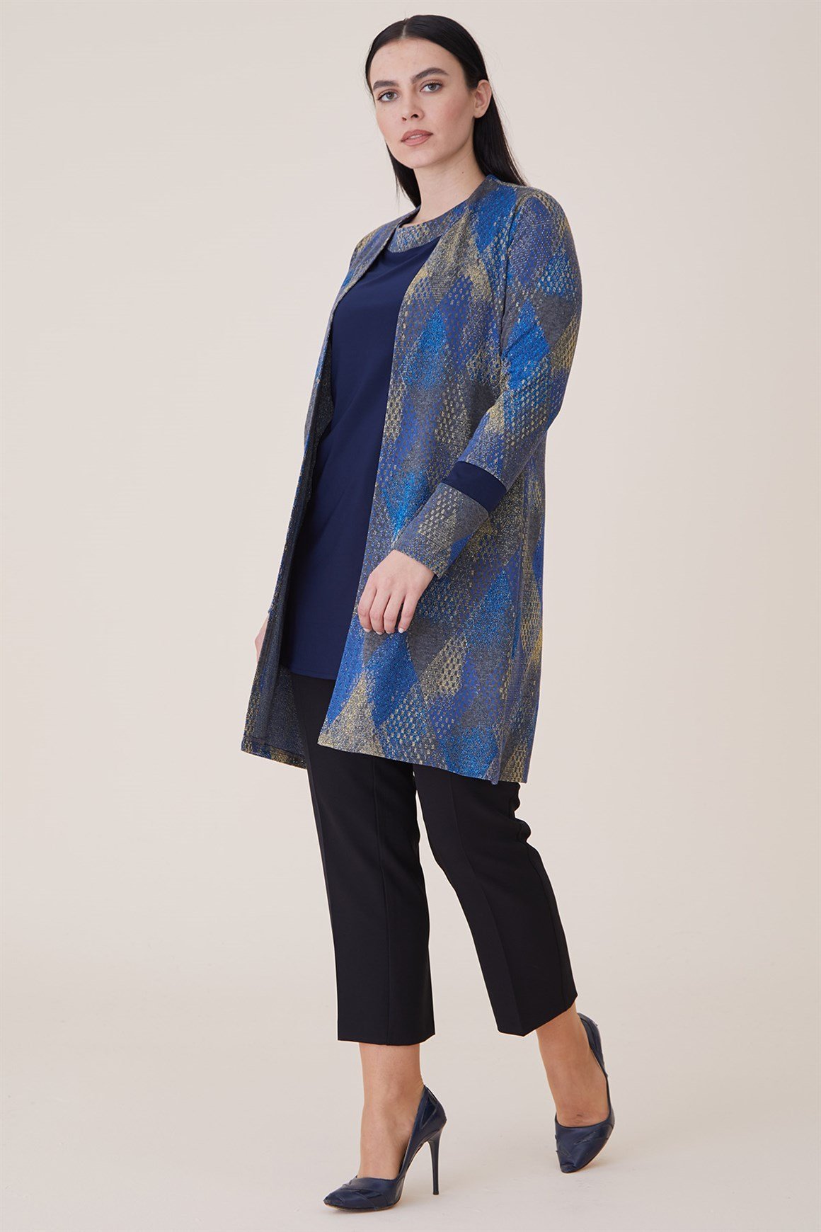 Sax - Silvery Patterned Blouse Suit