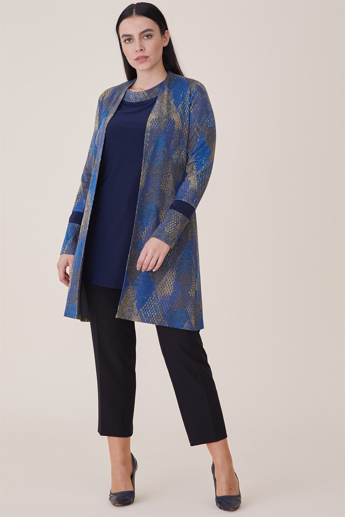 Sax - Silvery Patterned Blouse Suit