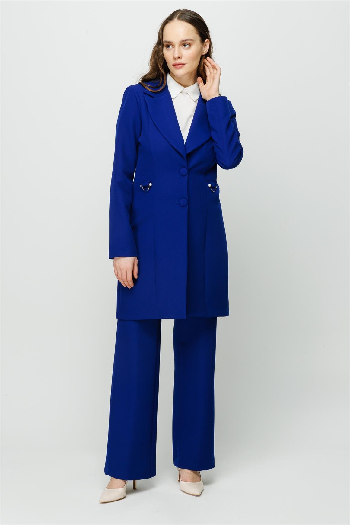 Pearl Accessory Detailed Trouser Jacket Set - Saks