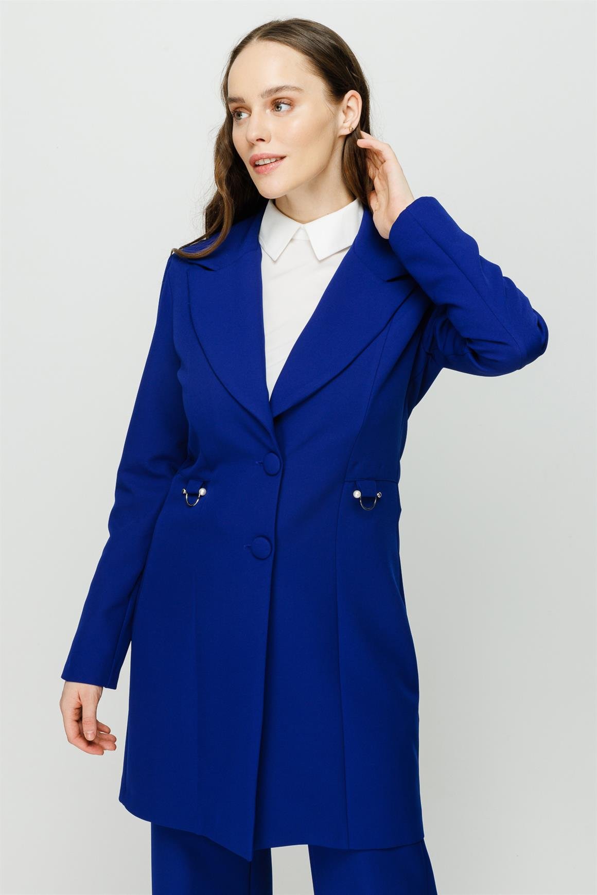 Pearl Accessory Detailed Trouser Jacket Set - Saks