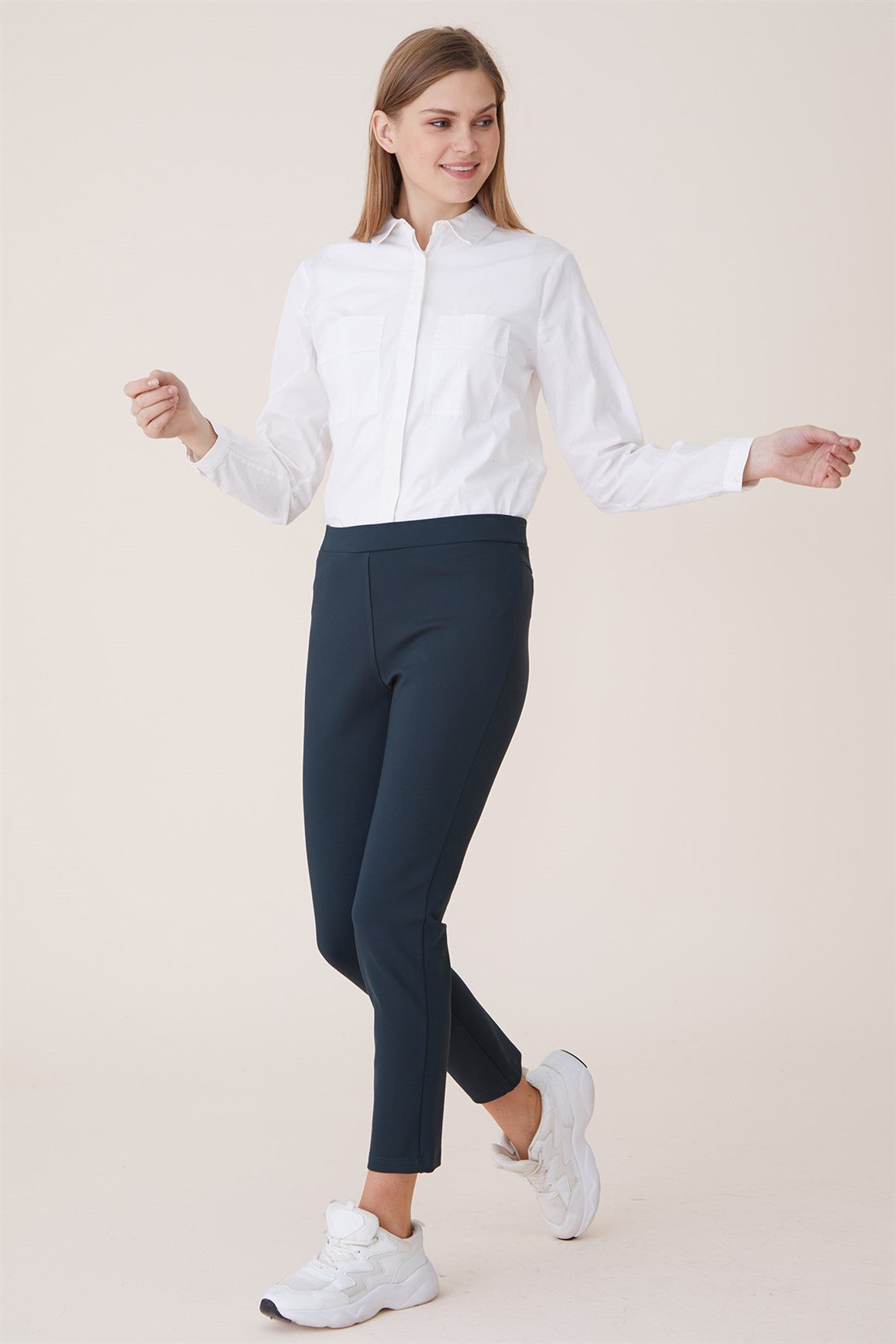 Green - Elastic Waist Trousers