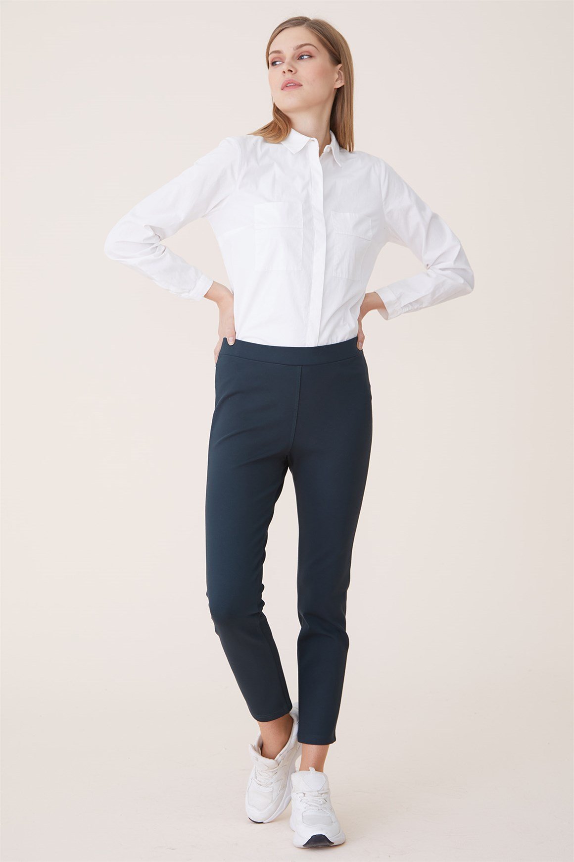 Green - Elastic Waist Trousers