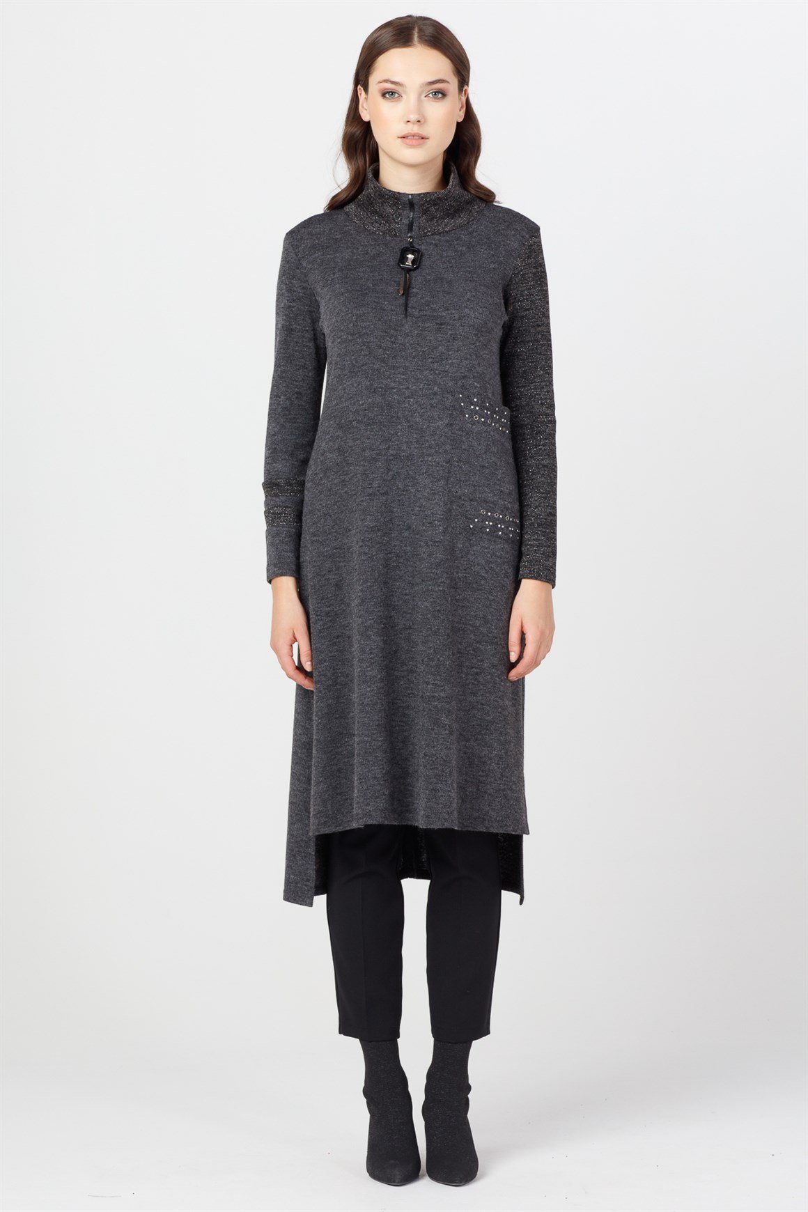 Black - Half Turtleneck Tunic