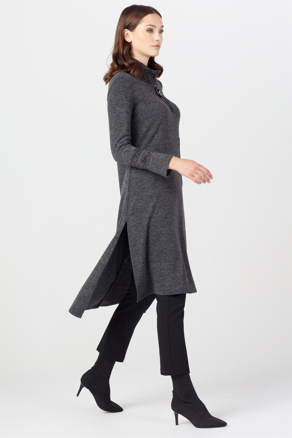 Black - Half Turtleneck Tunic