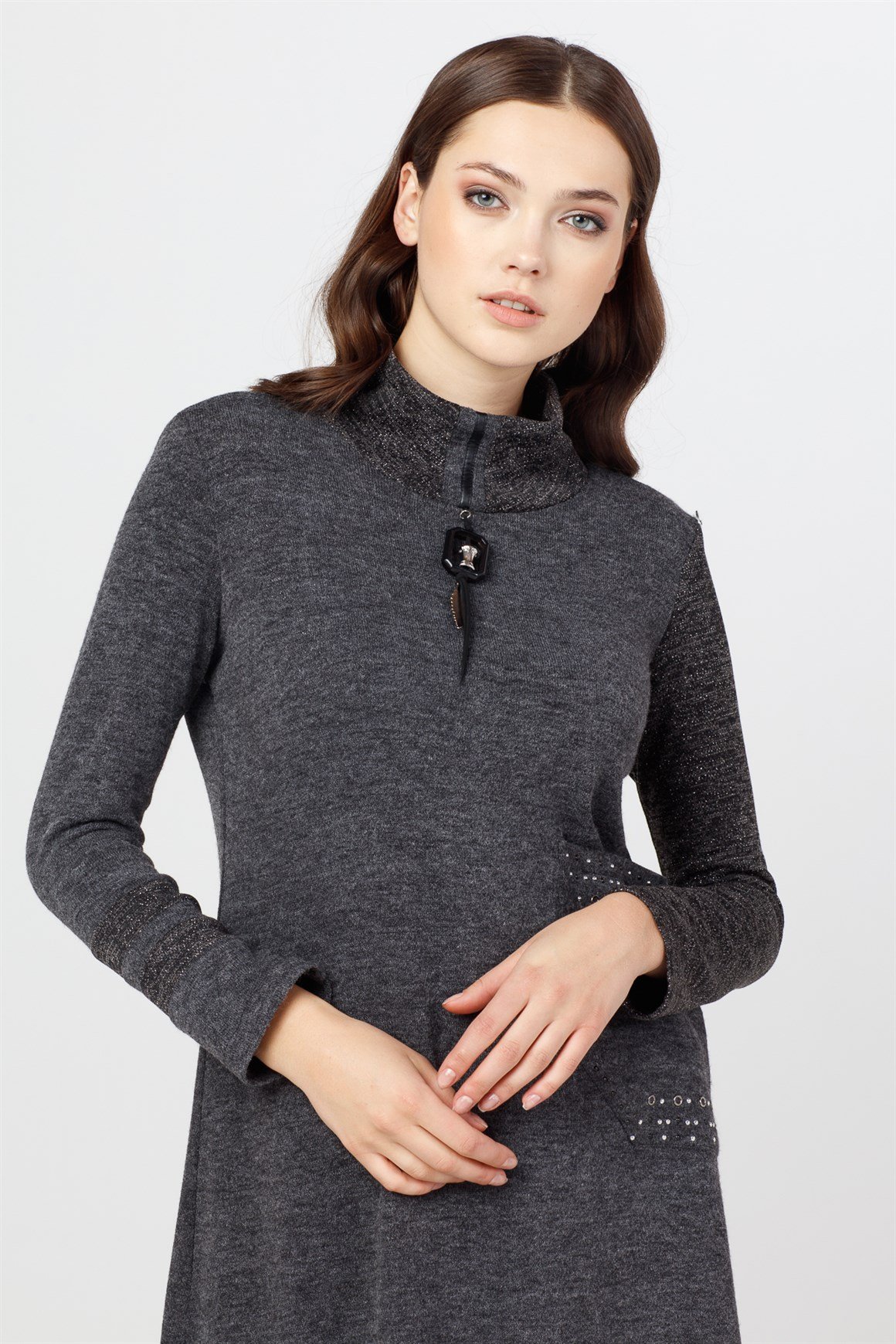 Black - Half Turtleneck Tunic