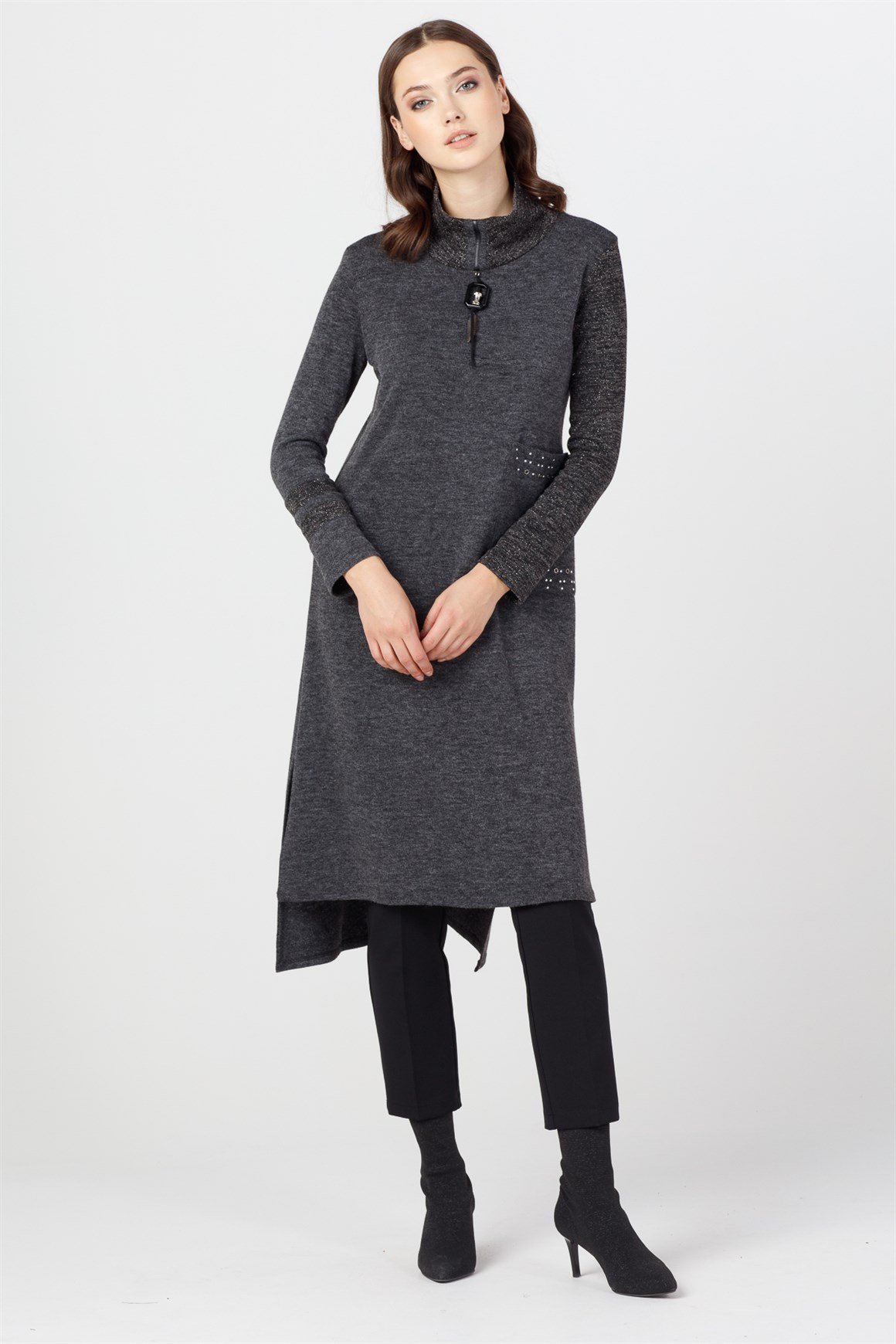 Black - Half Turtleneck Tunic