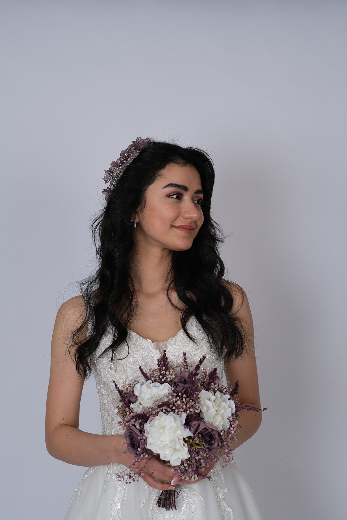Belgin Çiçek Motifli Yan Tarak Toka Gelin Saç Aksesuarı