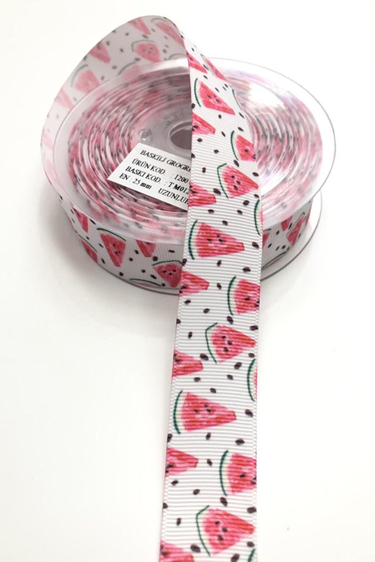 Watermelon Patterned Grosgrain Ribbon 2,5 cm 1 m