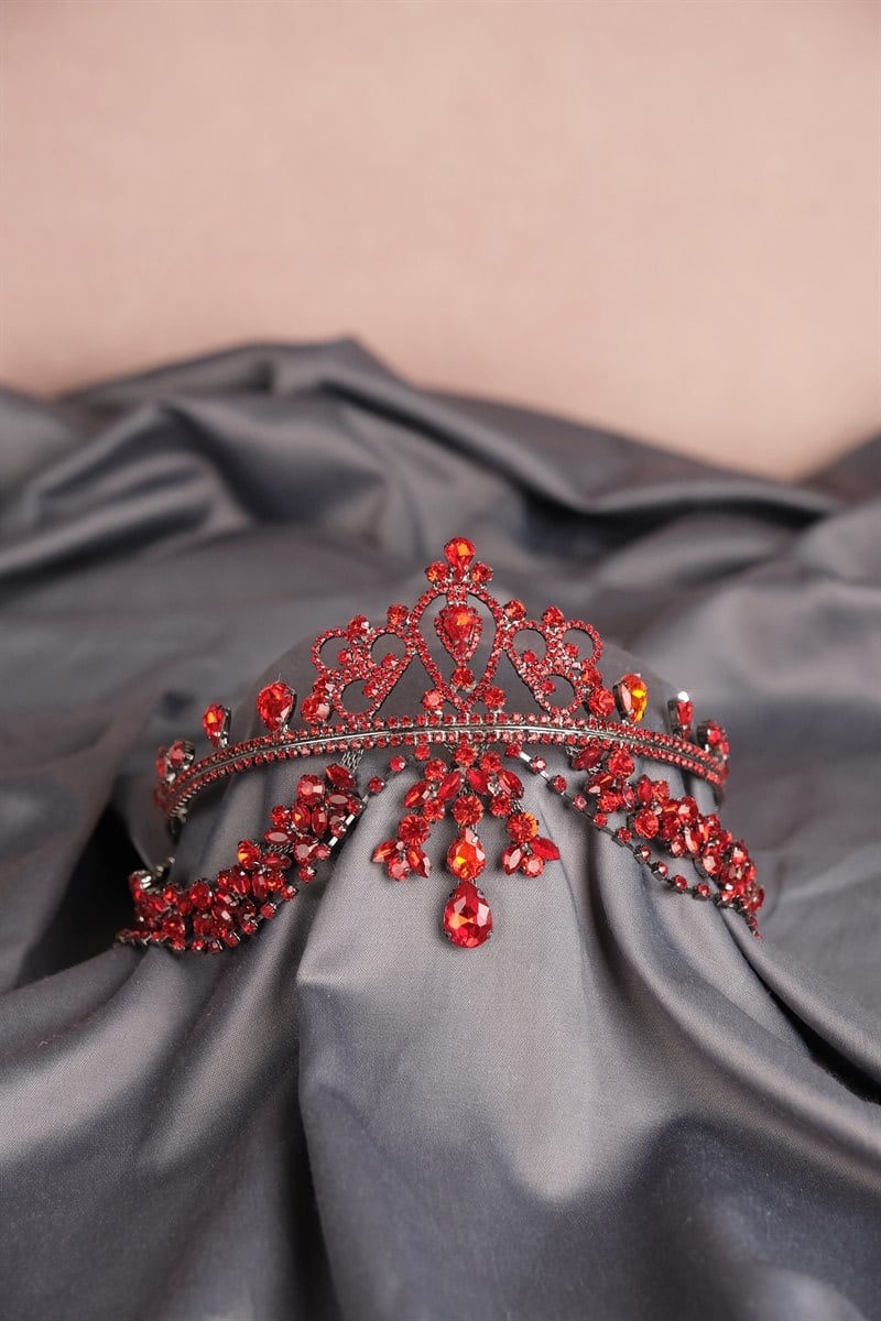 Red Hürrem Bride Henna Crown